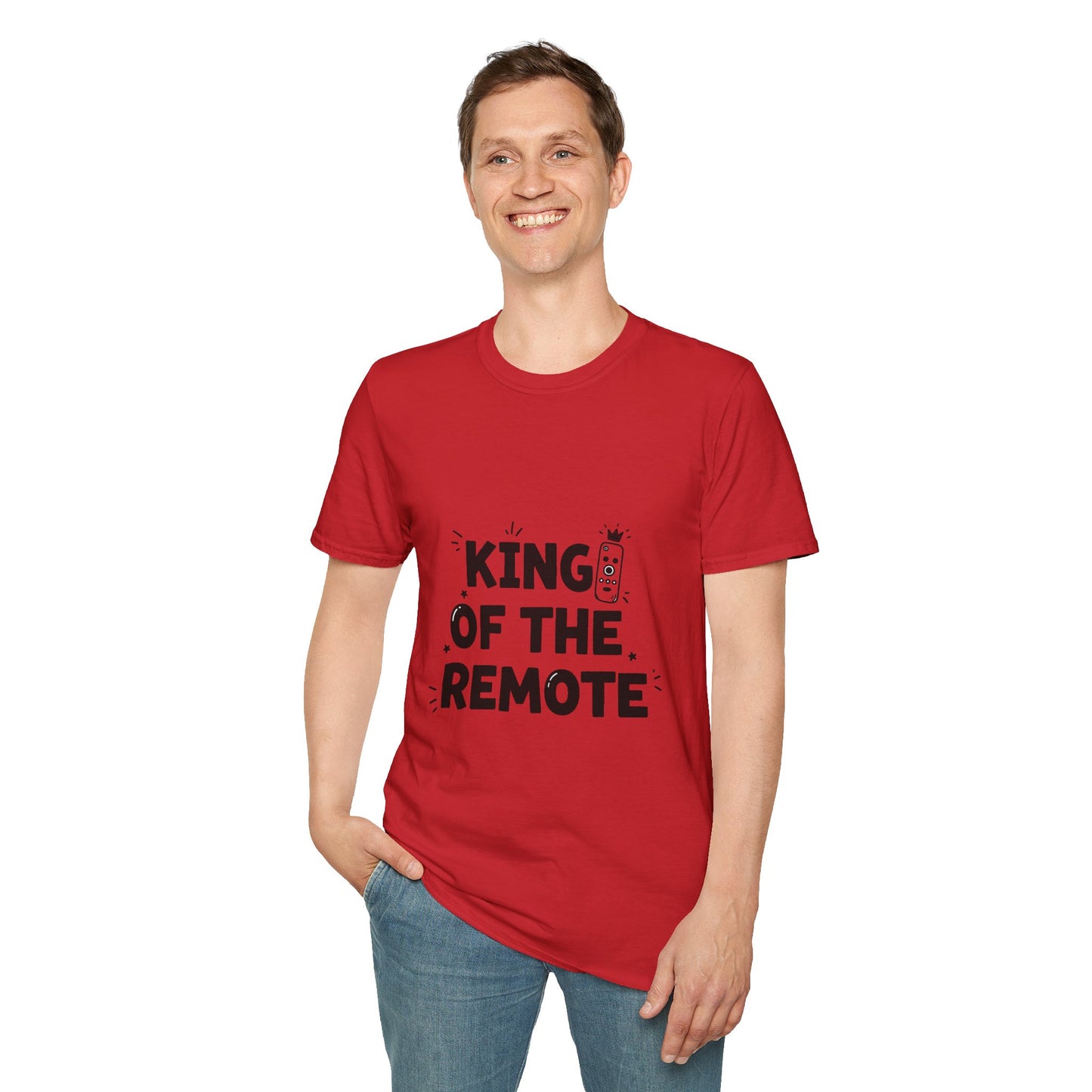 Funny King of the Remote Unisex T-Shirt | Gift for Dads, TV Lovers, Birthday Celebration, Relaxed Fit, Casual Wear