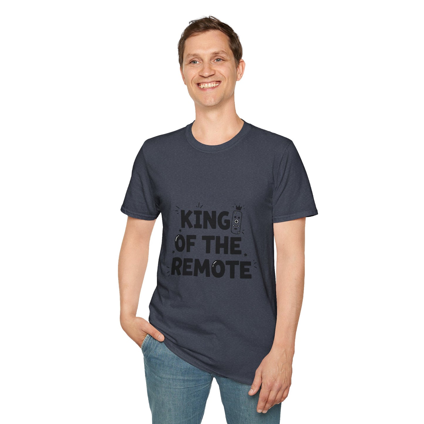 Funny King of the Remote Unisex T-Shirt | Gift for Dads, TV Lovers, Birthday Celebration, Relaxed Fit, Casual Wear
