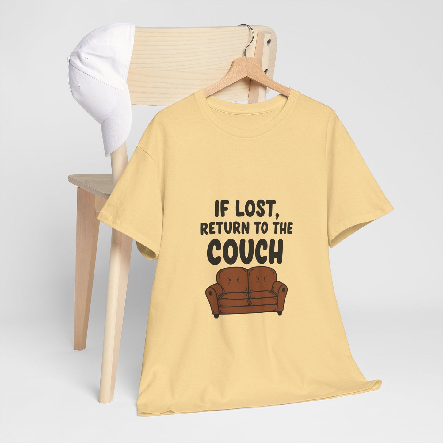 Funny Couch Tee, Unisex Heavy Cotton Tee, Comfort Shirt for Homebodies, Perfect Gift for Couch Lovers, Casual Wear, Quirky Shirt