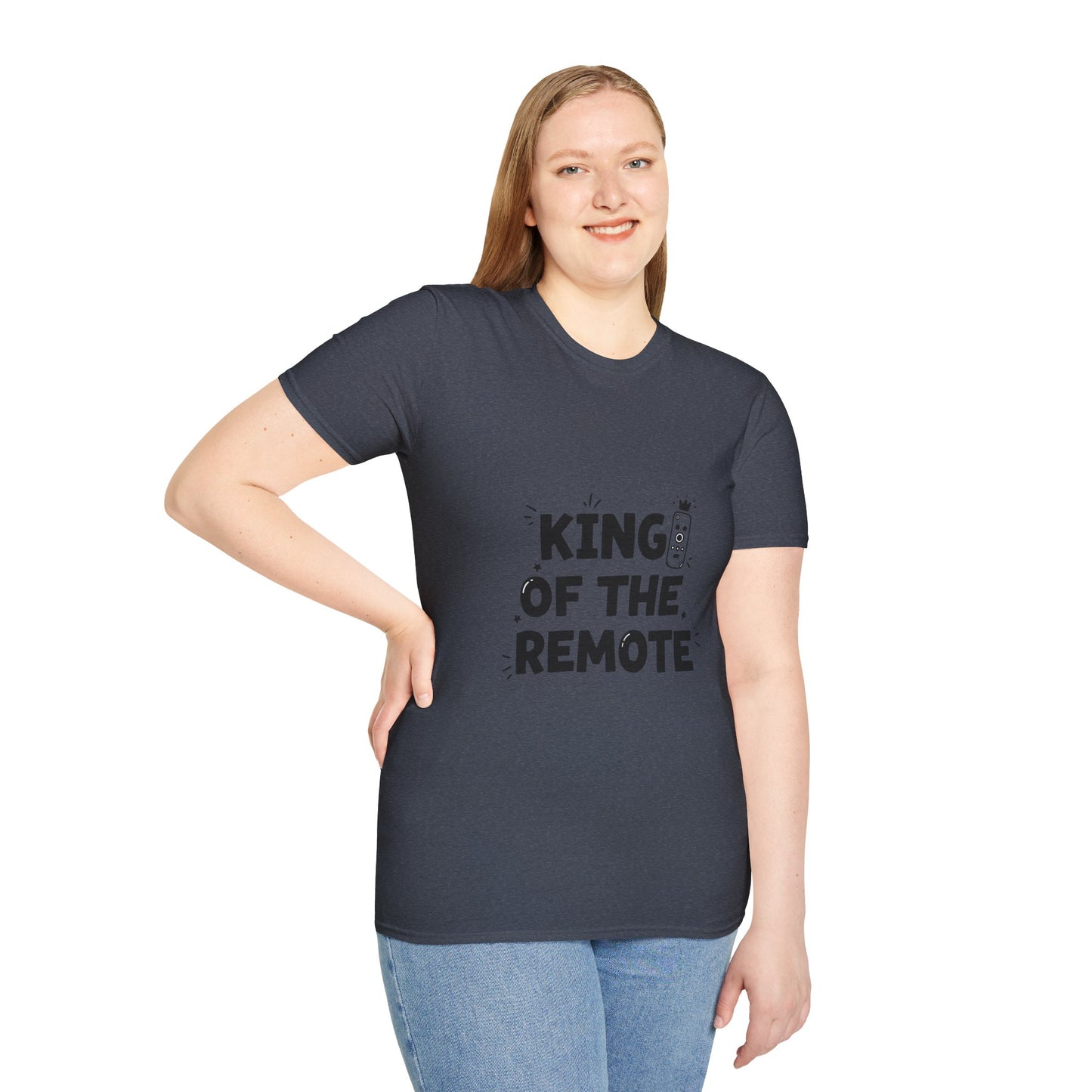 Funny King of the Remote Unisex T-Shirt | Gift for Dads, TV Lovers, Birthday Celebration, Relaxed Fit, Casual Wear