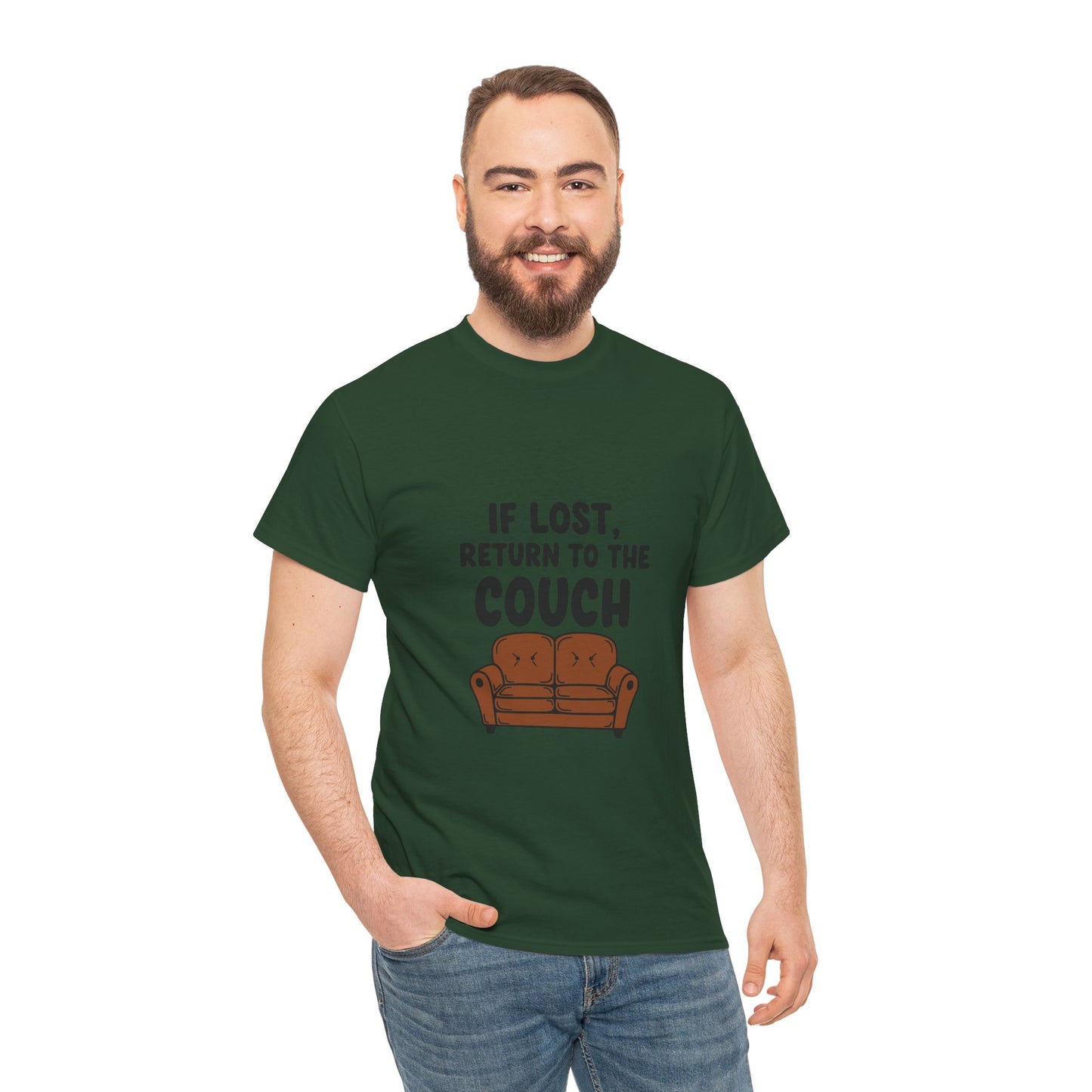Funny Couch Tee, Unisex Heavy Cotton Tee, Comfort Shirt for Homebodies, Perfect Gift for Couch Lovers, Casual Wear, Quirky Shirt