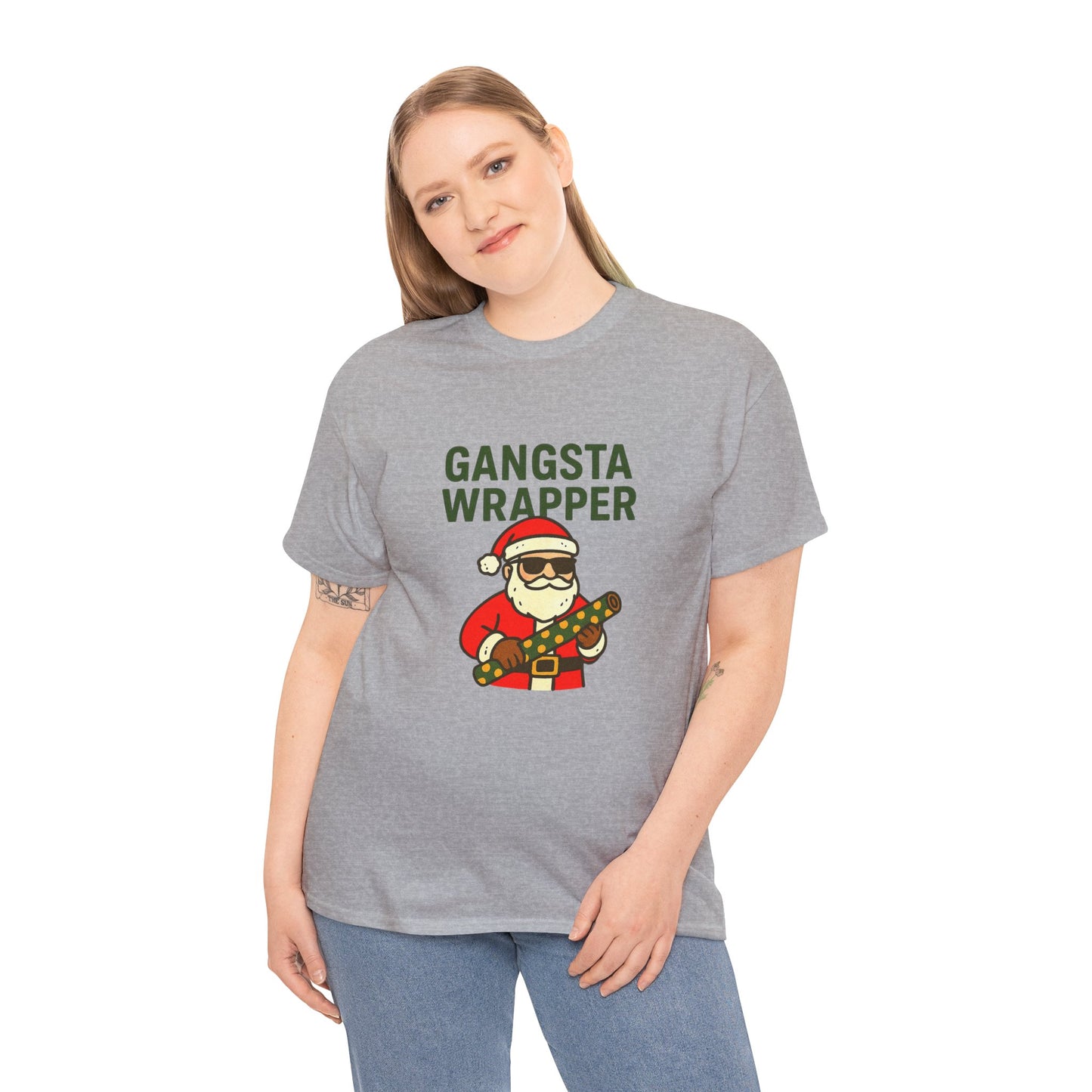 Gangsta Wrapper Unisex Cotton Tee - Fun Holiday T-Shirt for Christmas Celebrations