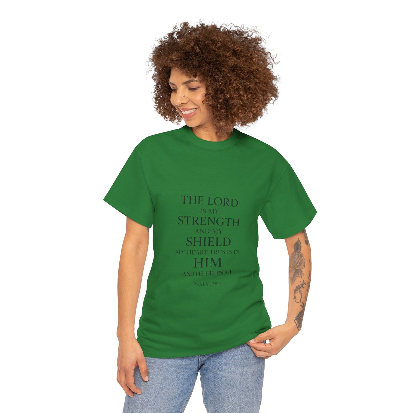 Faith-Inspired Unisex Heavy Cotton Tee - "The Lord is My Strength"