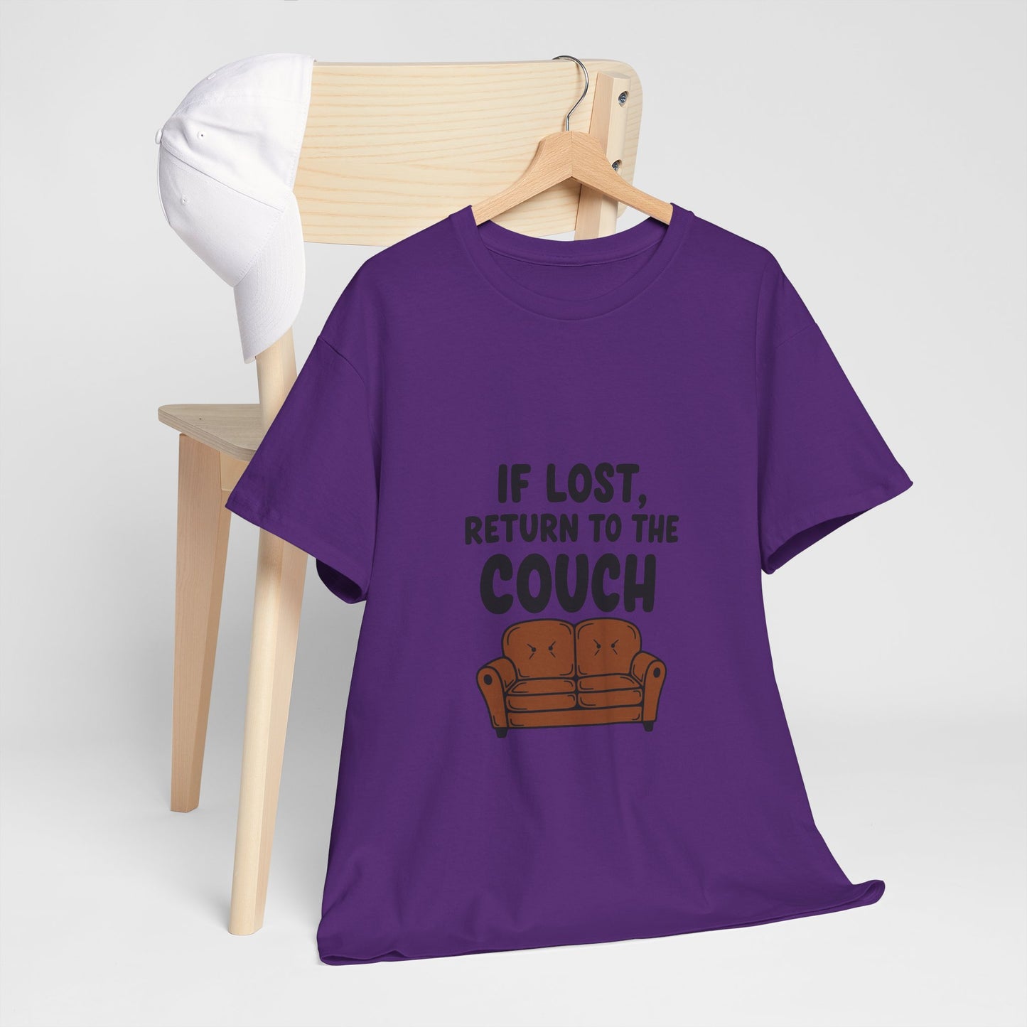 Funny Couch Tee, Unisex Heavy Cotton Tee, Comfort Shirt for Homebodies, Perfect Gift for Couch Lovers, Casual Wear, Quirky Shirt
