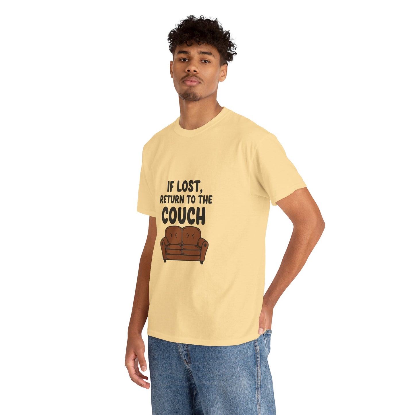 Funny Couch Tee, Unisex Heavy Cotton Tee, Comfort Shirt for Homebodies, Perfect Gift for Couch Lovers, Casual Wear, Quirky Shirt