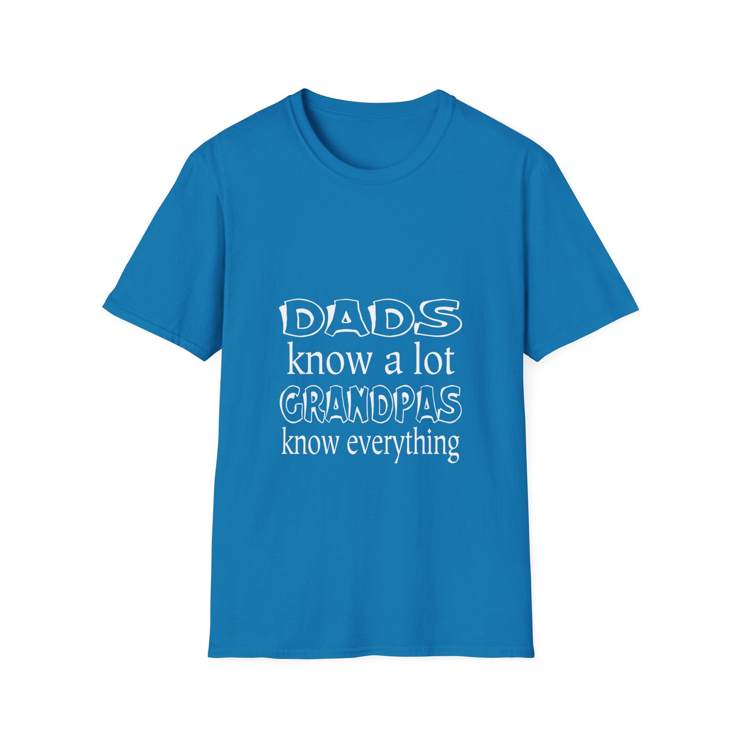 Cool Grandpa Unisex Softstyle T-Shirt - 'Dads Know a Lot, Grandpas Know Everything' - Perfect Gift for Father's Day, Family Gatherings, or Casual [...]