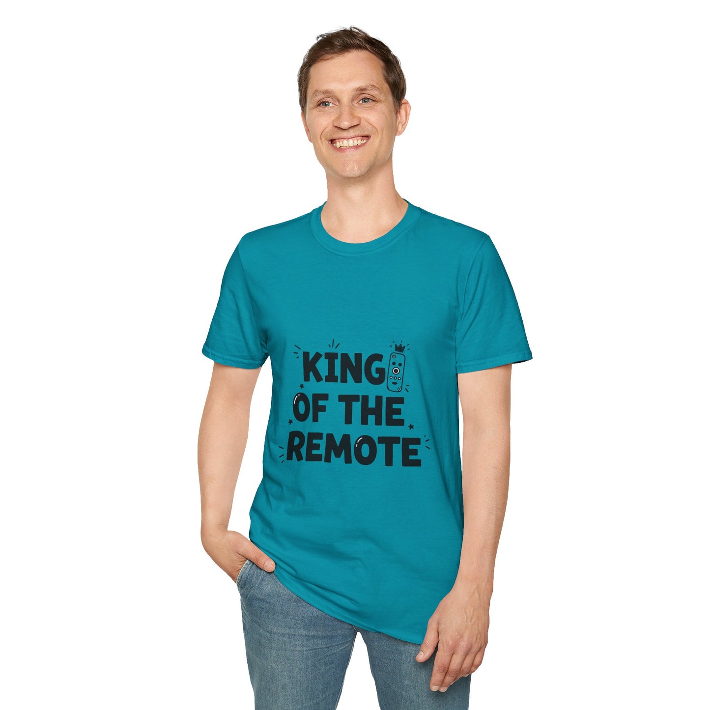 Funny King of the Remote Unisex T-Shirt | Gift for Dads, TV Lovers, Birthday Celebration, Relaxed Fit, Casual Wear