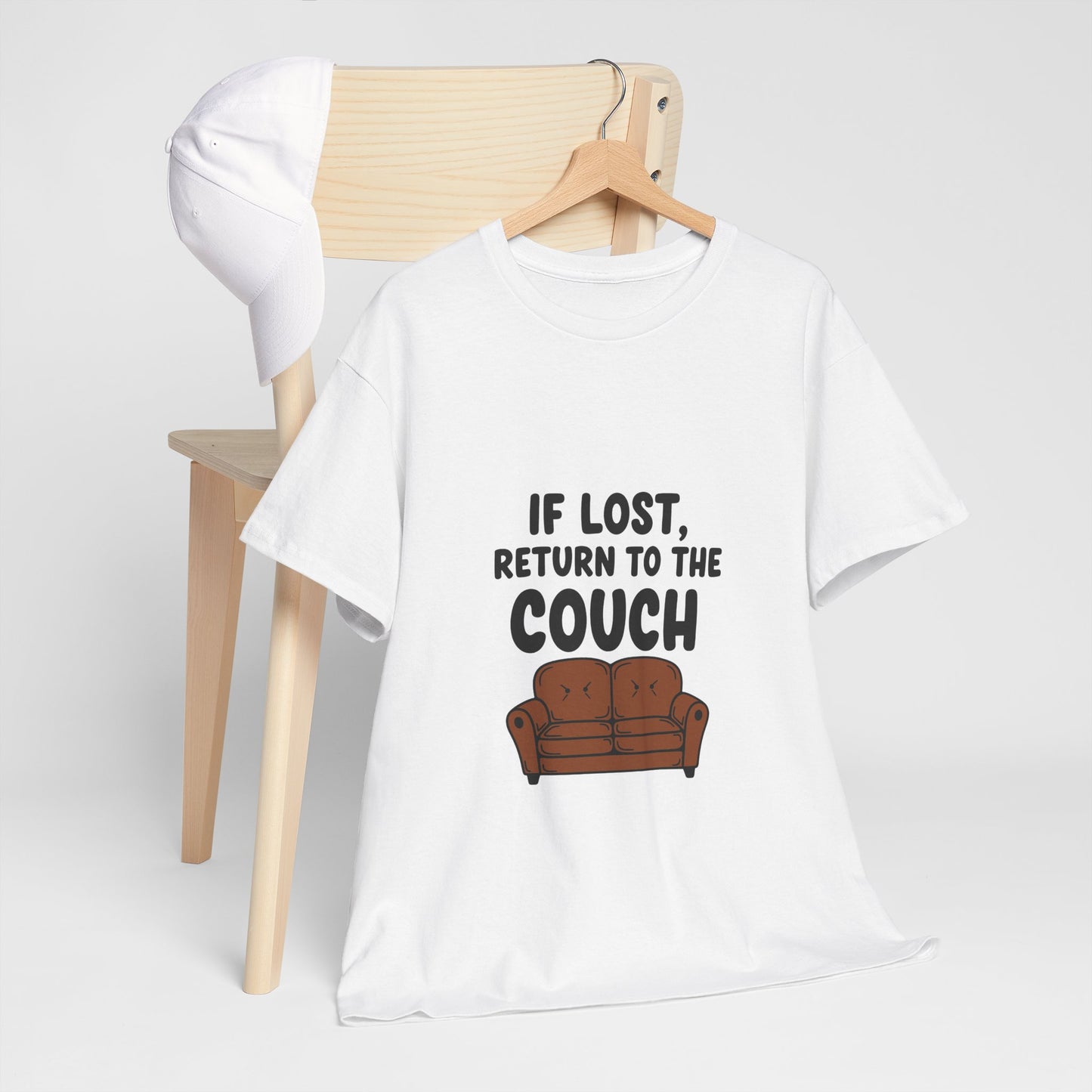 Funny Couch Tee, Unisex Heavy Cotton Tee, Comfort Shirt for Homebodies, Perfect Gift for Couch Lovers, Casual Wear, Quirky Shirt
