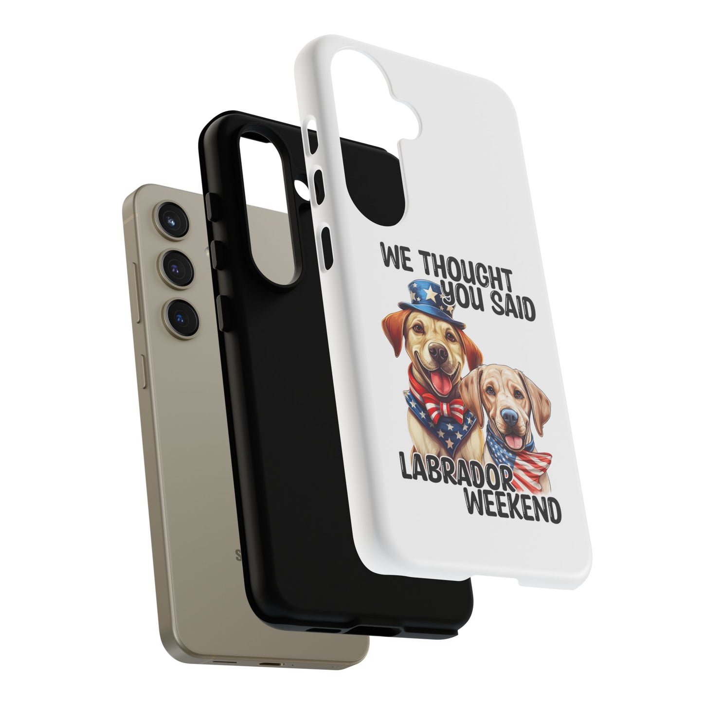 Labrador Weekend Phone Case - Fun Dog Lover Gift, Pet Memorial, Personalized, Unique Design, Patriotic Accessories