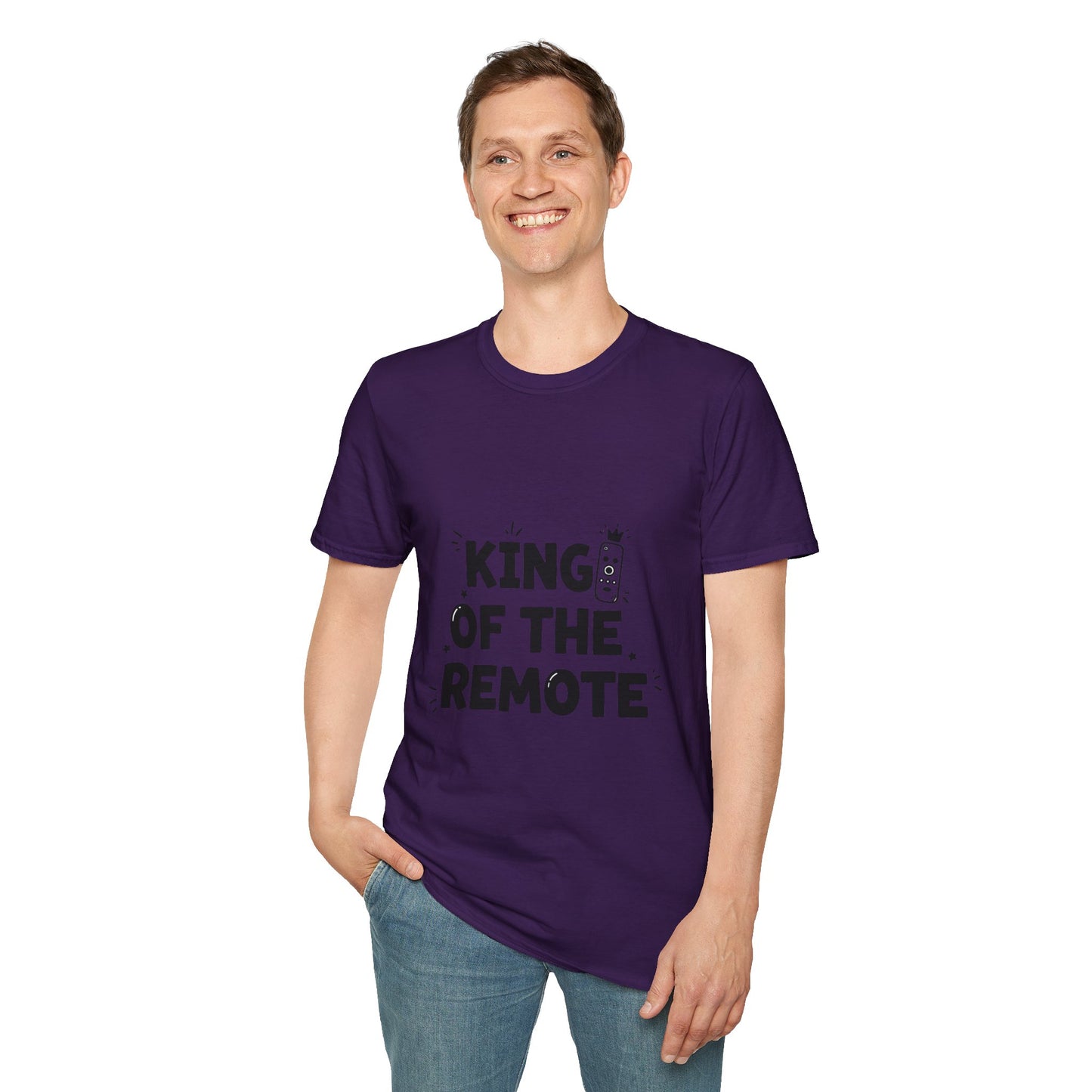 Funny King of the Remote Unisex T-Shirt | Gift for Dads, TV Lovers, Birthday Celebration, Relaxed Fit, Casual Wear