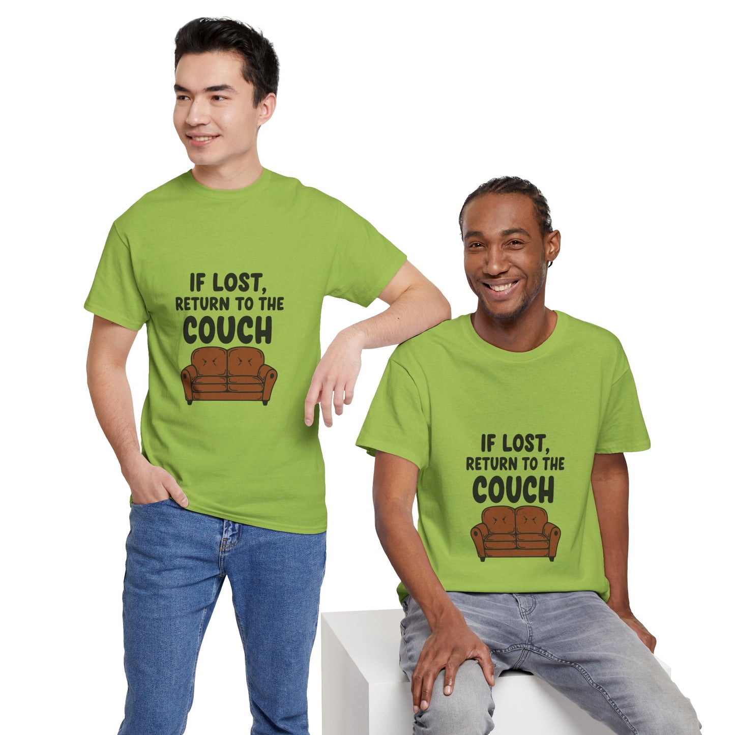 Funny Couch Tee, Unisex Heavy Cotton Tee, Comfort Shirt for Homebodies, Perfect Gift for Couch Lovers, Casual Wear, Quirky Shirt