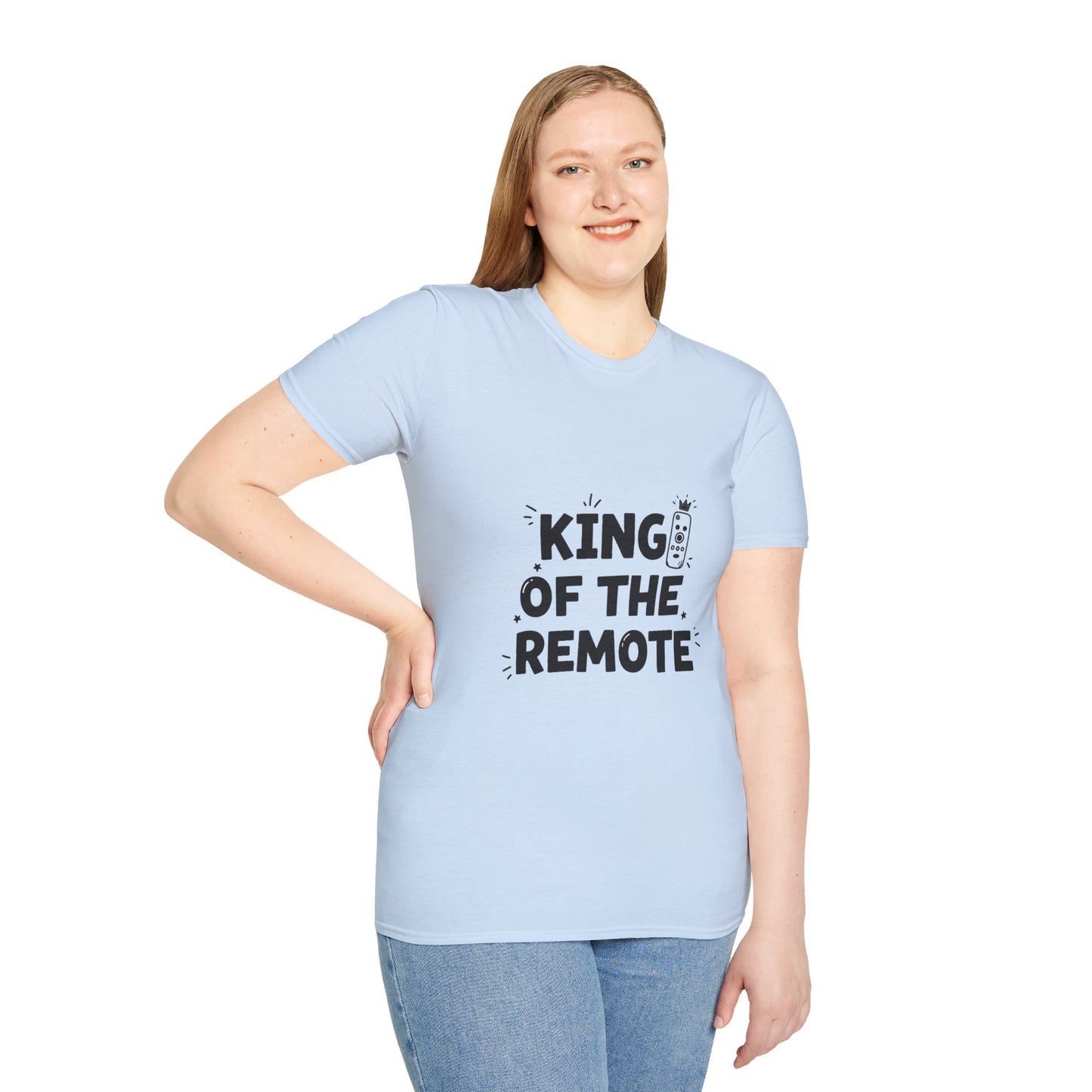 Funny King of the Remote Unisex T-Shirt | Gift for Dads, TV Lovers, Birthday Celebration, Relaxed Fit, Casual Wear