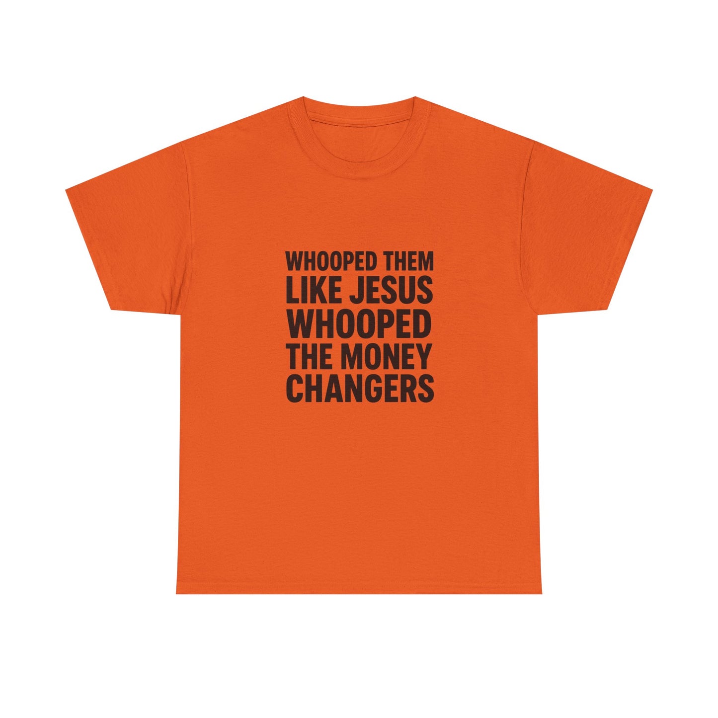 Biblical Humor Tee: Whooped Them Like Jesus - Funny Unisex Cotton T-Shirt for Bible Lovers, Gifts, Easter, Church Events, Casual Wear
