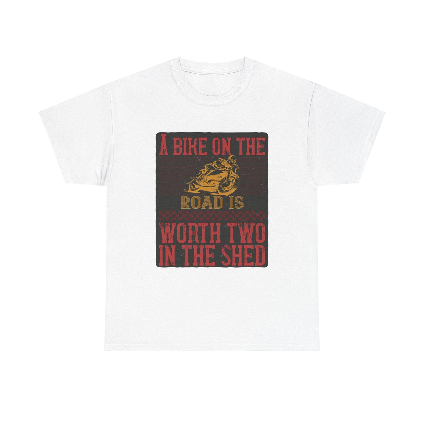 Adventure Awaits Biker Unisex Heavy Cotton Tee – Perfect for Bikers, Cyclists, Outdoor Lovers, Gifts, Casual Wear, Bike Enthusiasts