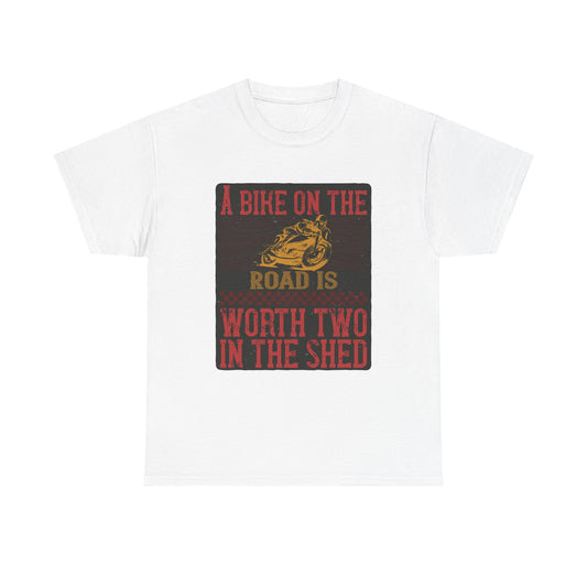 Adventure Awaits Biker Unisex Heavy Cotton Tee – Perfect for Bikers, Cyclists, Outdoor Lovers, Gifts, Casual Wear, Bike Enthusiasts