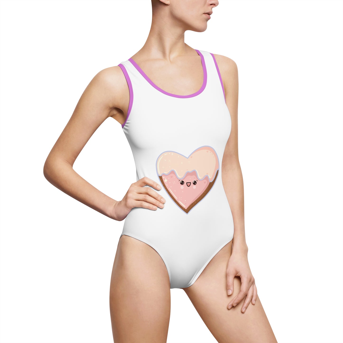 Cute Heart Ice Cream Swimsuit, Women's Swimwear, Summer Swim, Beach Outfit, Pool Party Attire, Vacation Swimwear