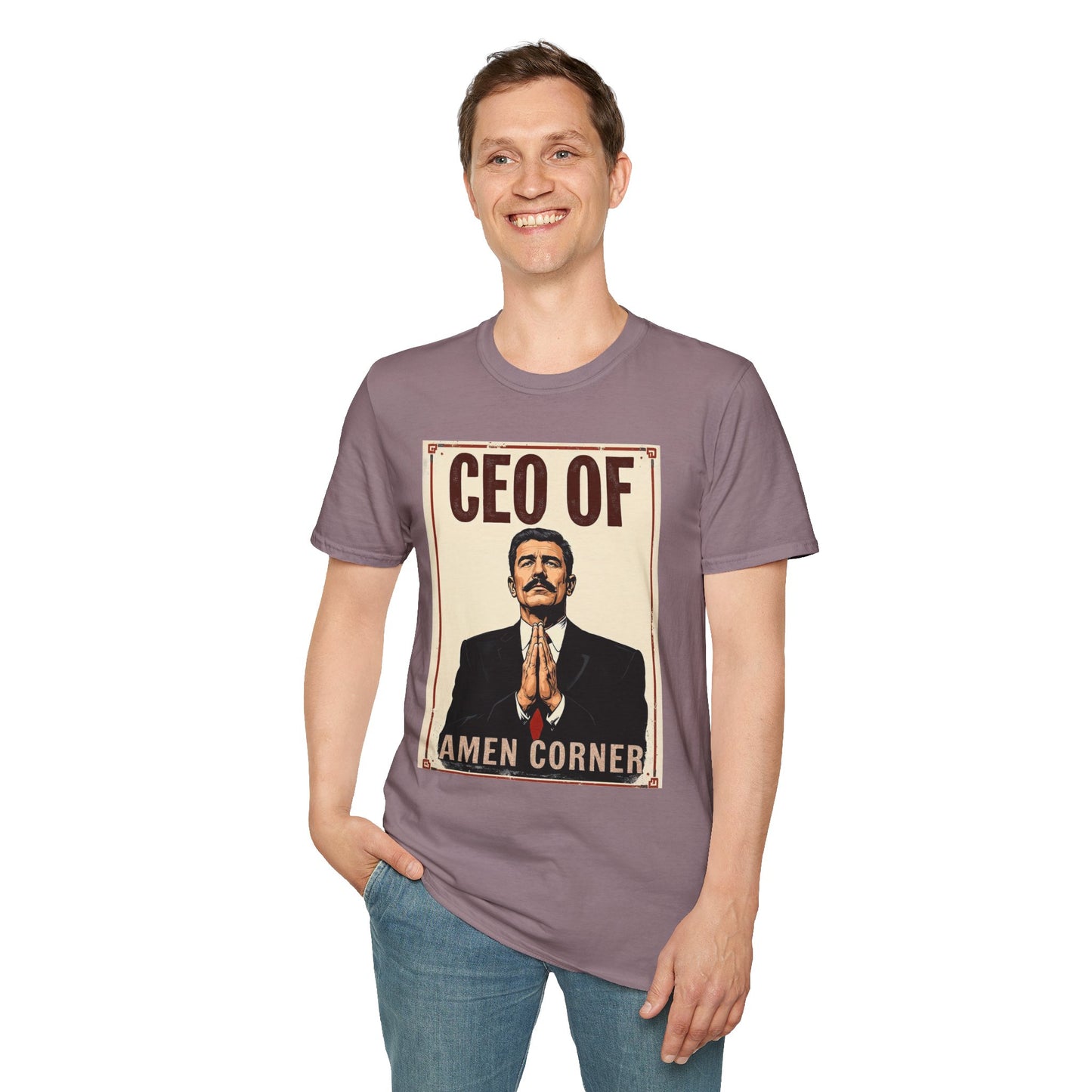 CEO of Amen Corner Unisex T-Shirt, Funny Gift for Men, Graphic Tee, Casual Wear, Unique Humor Shirt