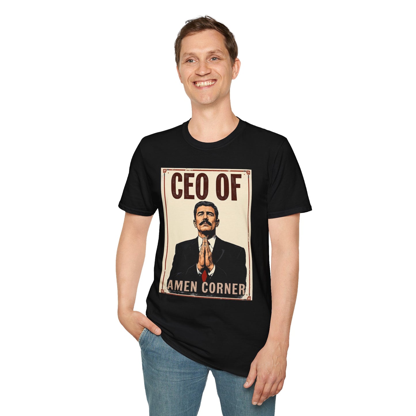 CEO of Amen Corner Unisex T-Shirt, Funny Gift for Men, Graphic Tee, Casual Wear, Unique Humor Shirt