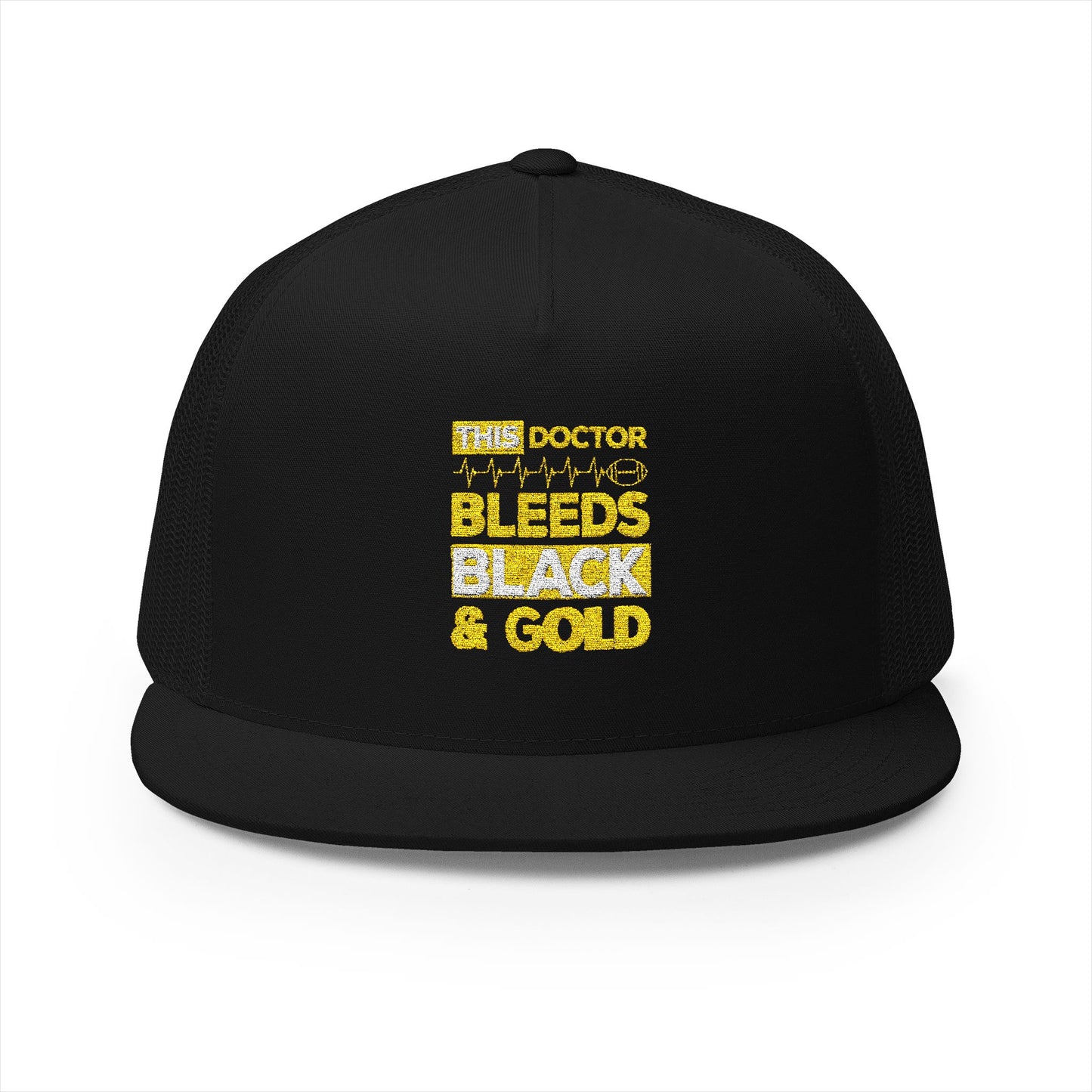 Stylish 5 Panel Trucker Cap - 'Doctor Bleeds Black & Gold' Embroidered Hat, Sports Cap, Gift for Medical Professionals, Adjustable [...]