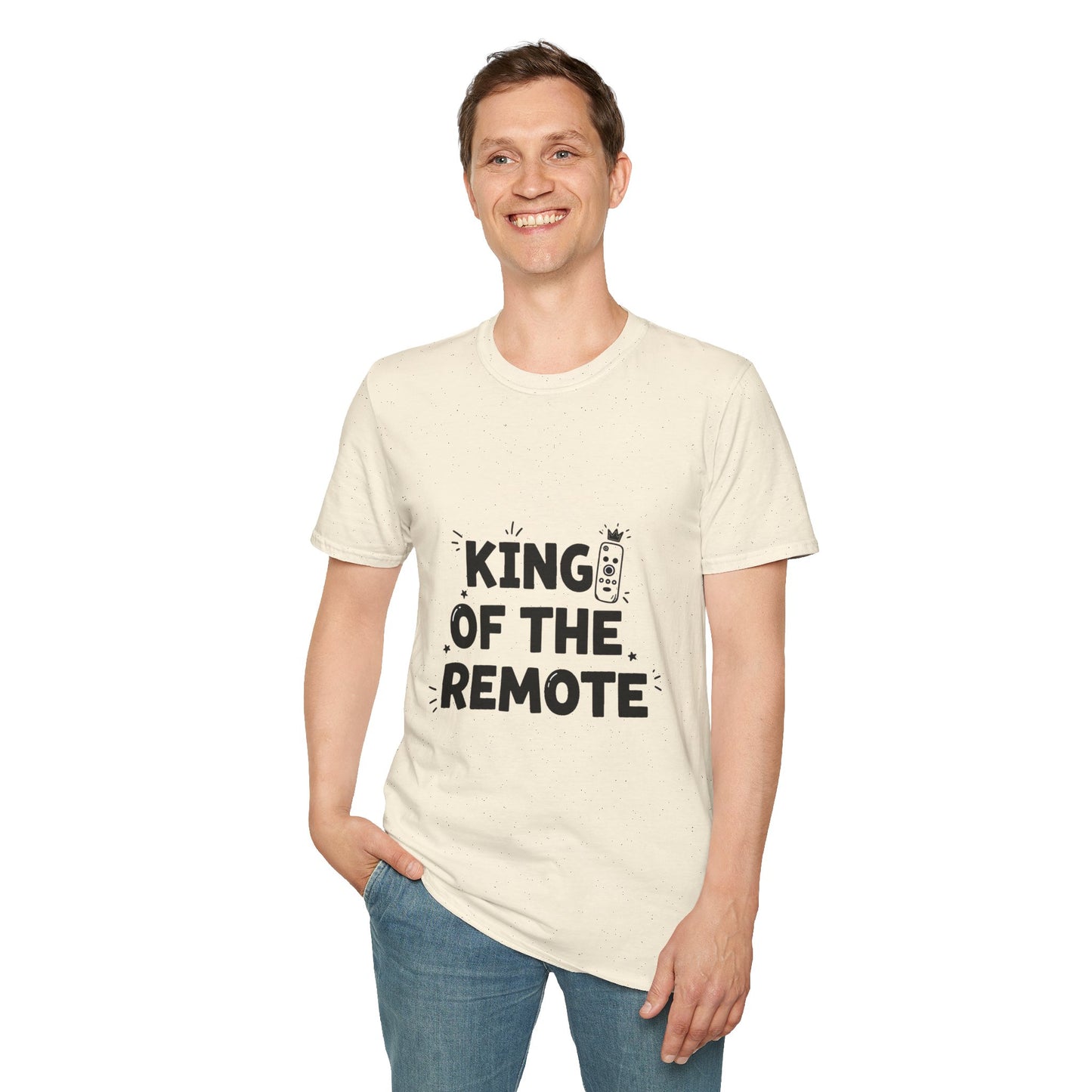 Funny King of the Remote Unisex T-Shirt | Gift for Dads, TV Lovers, Birthday Celebration, Relaxed Fit, Casual Wear