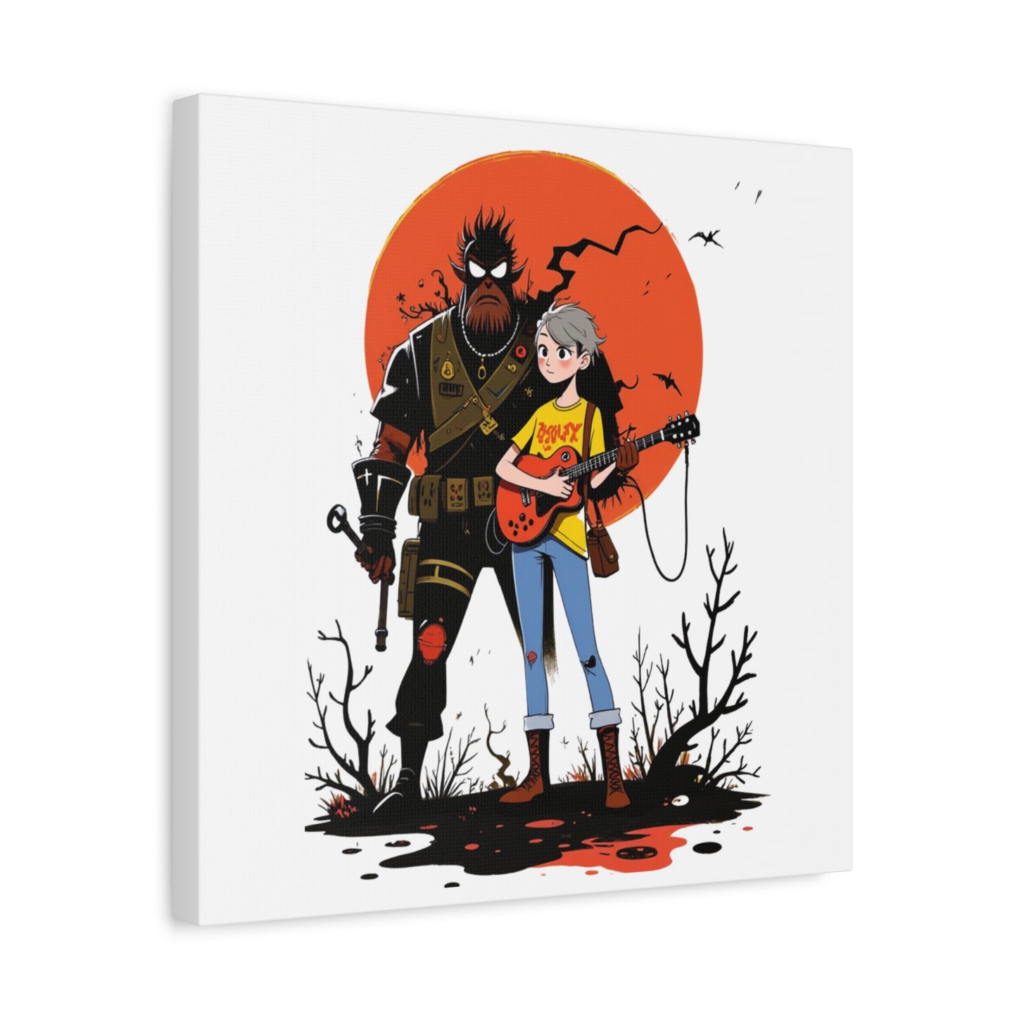 Canvas Art Print, Retro Cool Character Art, Gift for Gamers, Wall Decor for Kids Rooms, Perfect for Birthdays and Holidays
