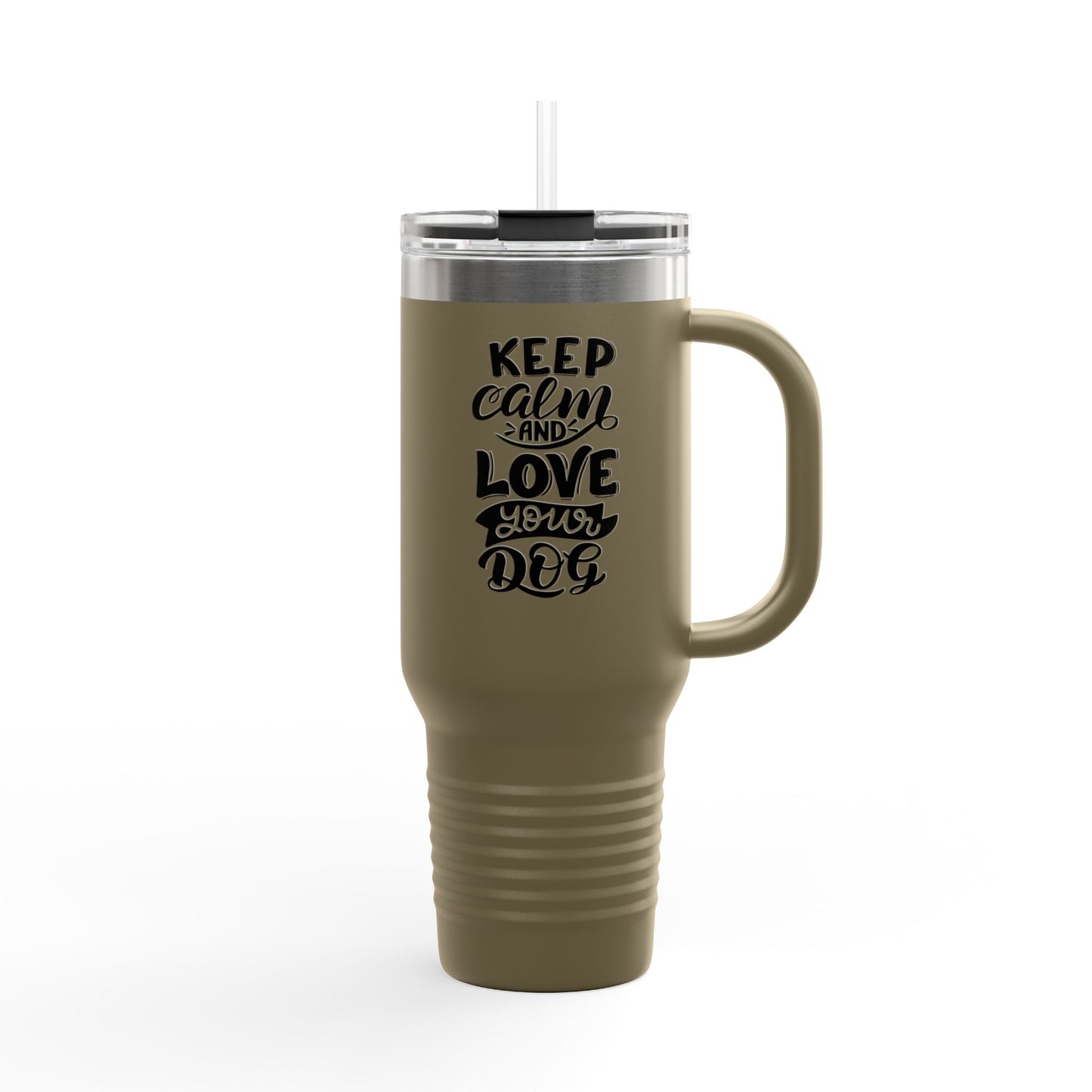 Keep Calm and Love Your Dog Insulated Travel Mug | 40oz | Dog Lover Gift | Pet Owner Mug | Motivational Travel Cup | Birthday Gift