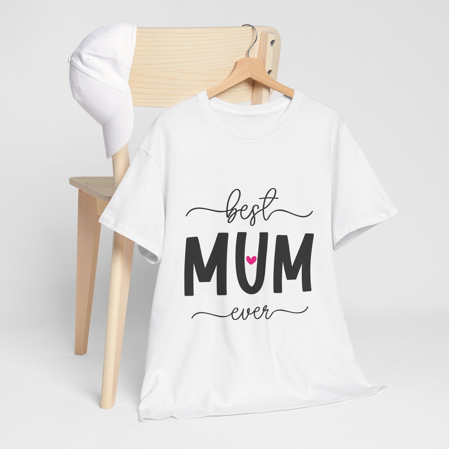 Best Mum Ever Unisex Heavy Cotton Tee | Mother's Day Gift, Casual Wear, Birthday Present, Family Design, Unique Tee