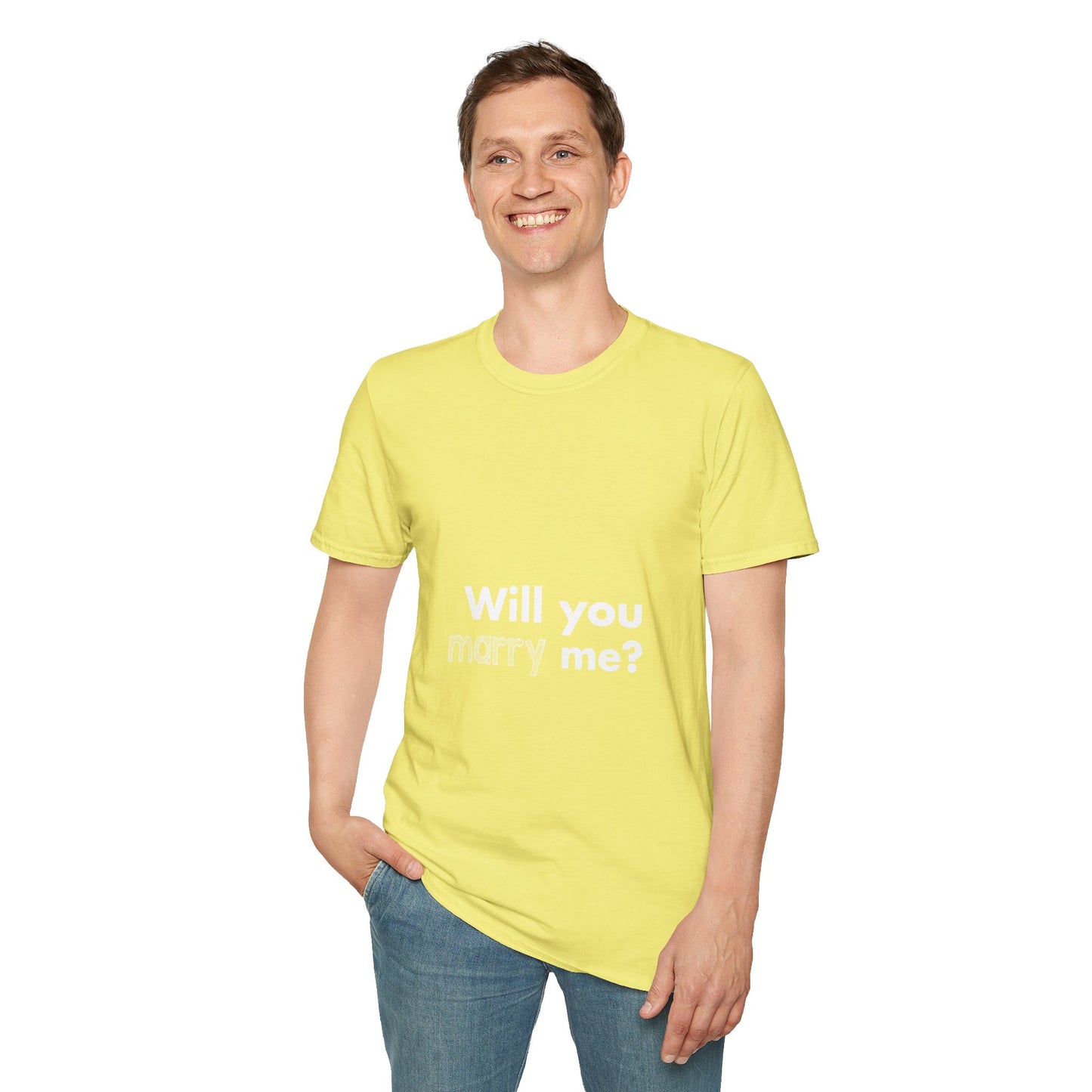 Will you marry me? Unisex Softstyle T-Shirt - Cozy Everyday Tee for Men and Women, Great for Casual Outings, Gifts, Birthdays, and Relaxed Events