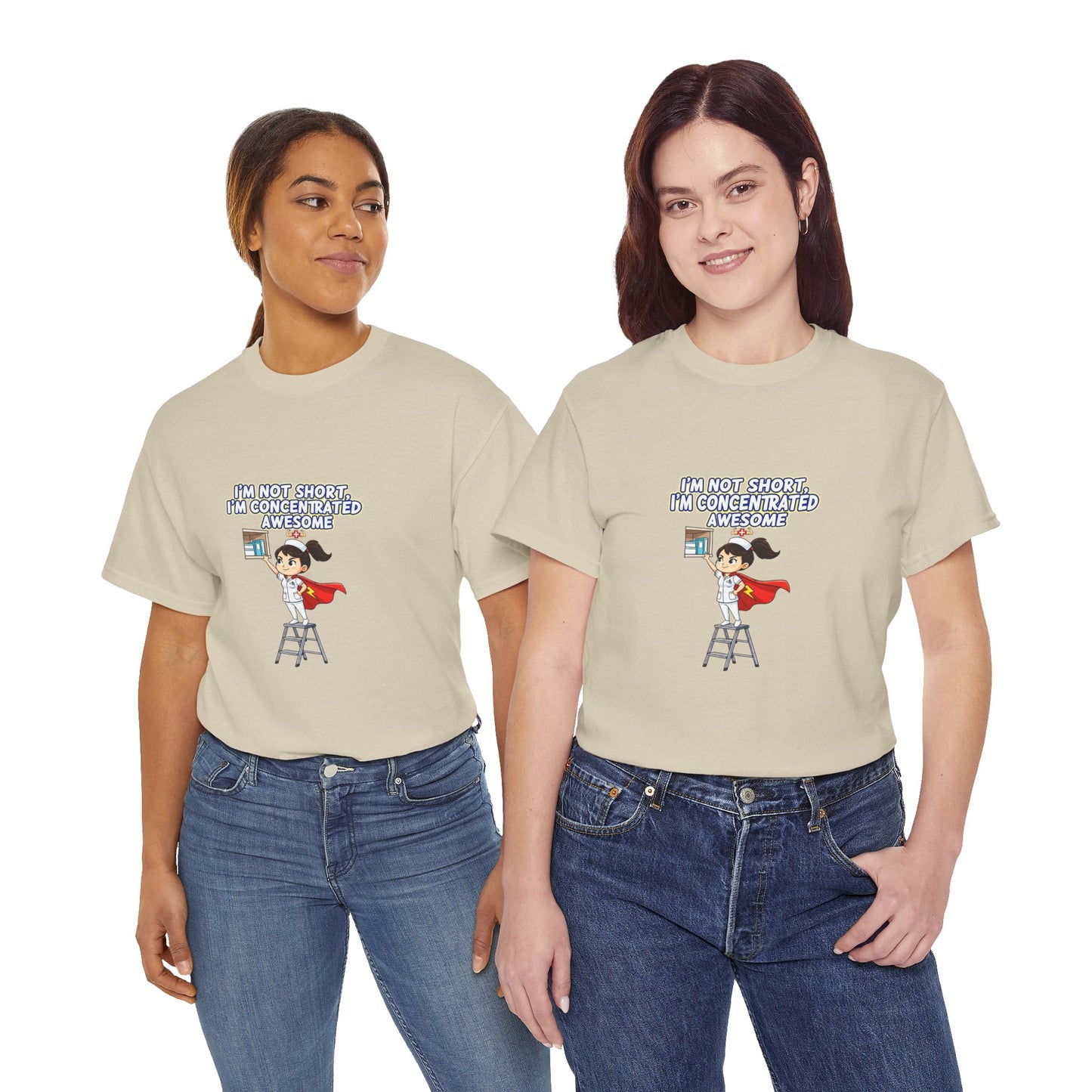 Superhero Motivation Tee - I'm Not Short, I'm Concentrated Awesome! | Unisex Heavy Cotton Shirt, Gift for Nurses, Daily Wear