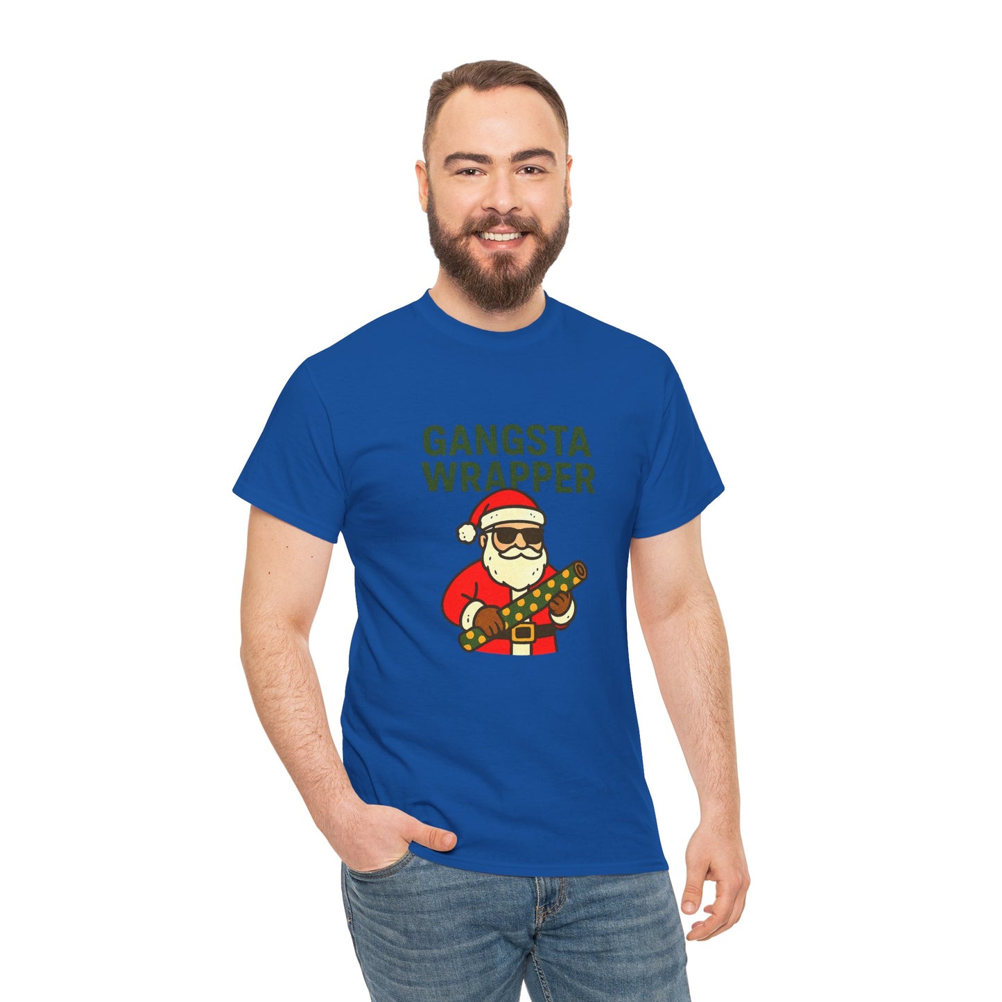 Gangsta Wrapper Unisex Cotton Tee - Fun Holiday T-Shirt for Christmas Celebrations