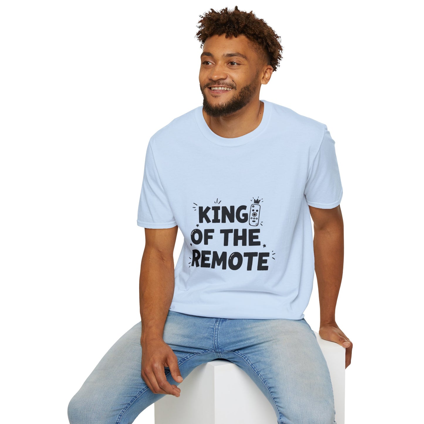 Funny King of the Remote Unisex T-Shirt | Gift for Dads, TV Lovers, Birthday Celebration, Relaxed Fit, Casual Wear