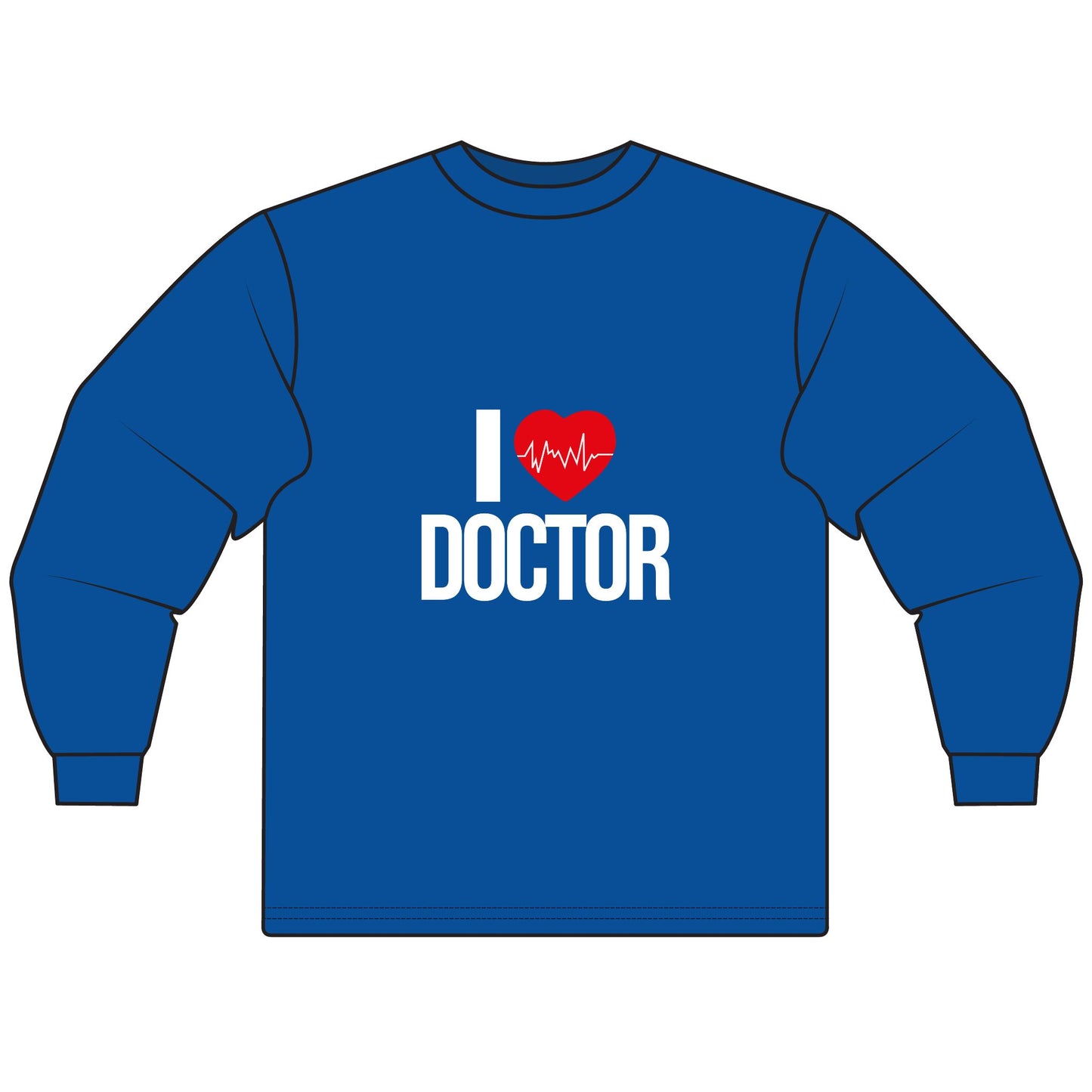 I Love Doctor Long Sleeve T-Shirt, Gift for Doctors, Nurse Appreciation, Medical Student Apparel, Health Care Worker Shirt, Fun Doctor Tee