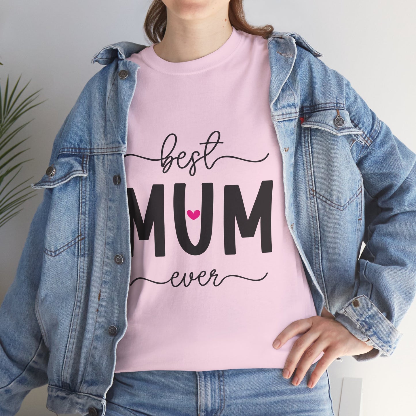 Best Mum Ever Unisex Heavy Cotton Tee | Mother's Day Gift, Casual Wear, Birthday Present, Family Design, Unique Tee