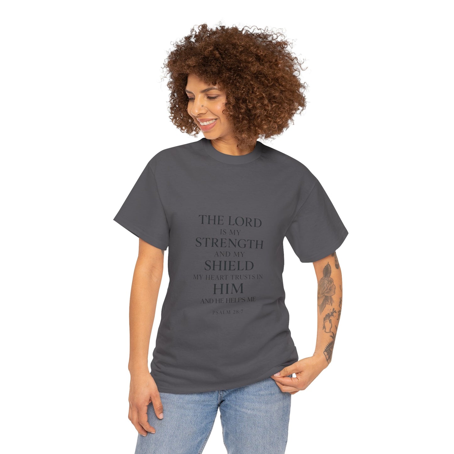 Faith-Inspired Unisex Heavy Cotton Tee - "The Lord is My Strength"