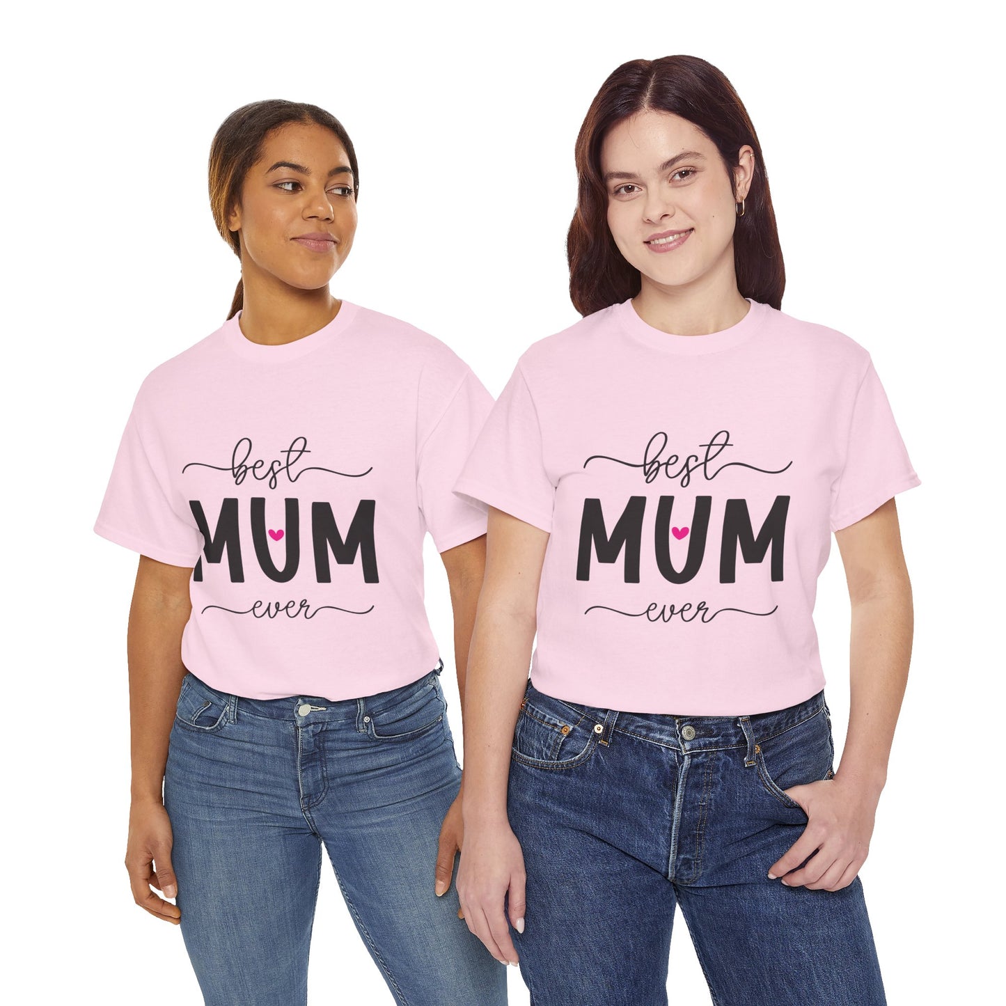 Best Mum Ever Unisex Heavy Cotton Tee | Mother's Day Gift, Casual Wear, Birthday Present, Family Design, Unique Tee