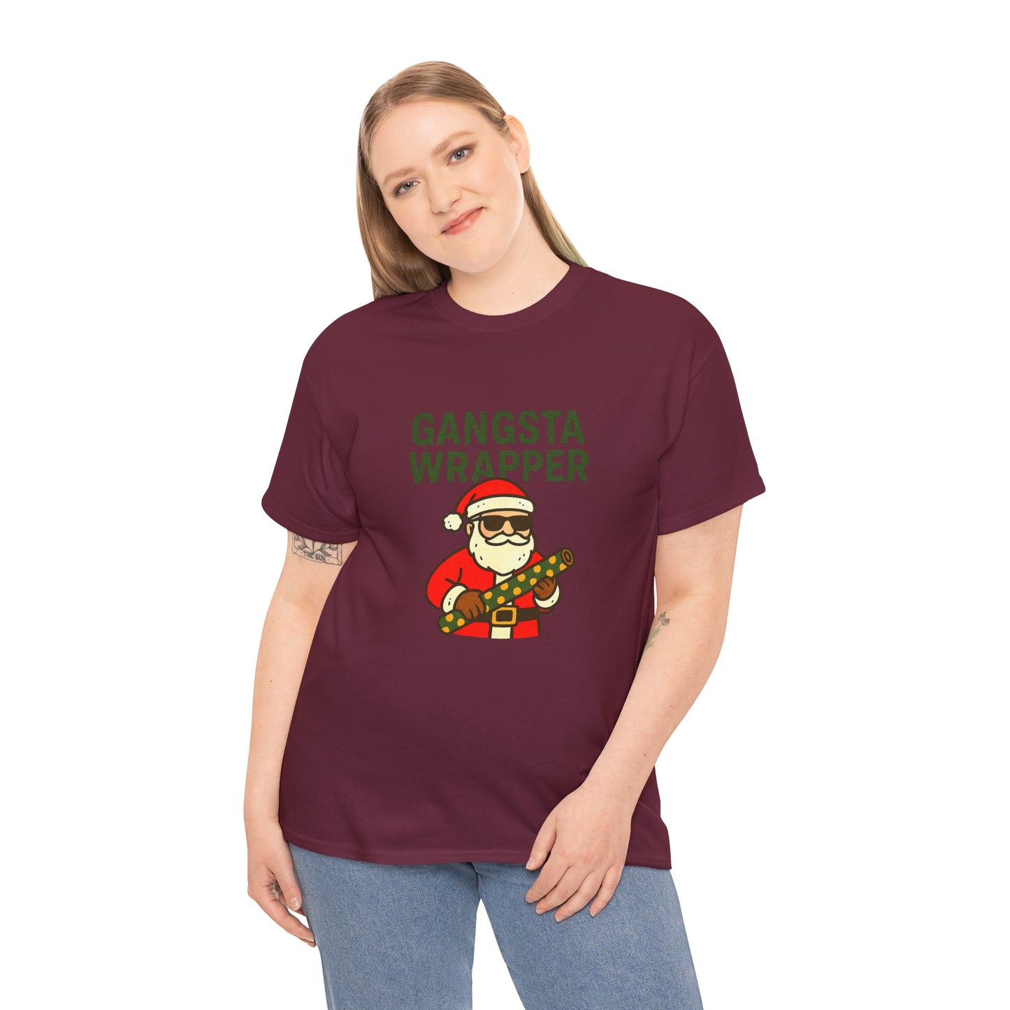 Gangsta Wrapper Unisex Cotton Tee - Fun Holiday T-Shirt for Christmas Celebrations
