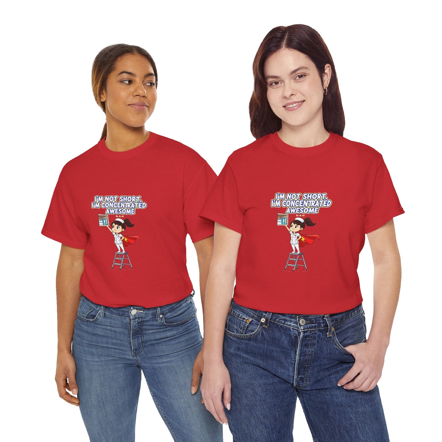 Superhero Motivation Tee - I'm Not Short, I'm Concentrated Awesome! | Unisex Heavy Cotton Shirt, Gift for Nurses, Daily Wear