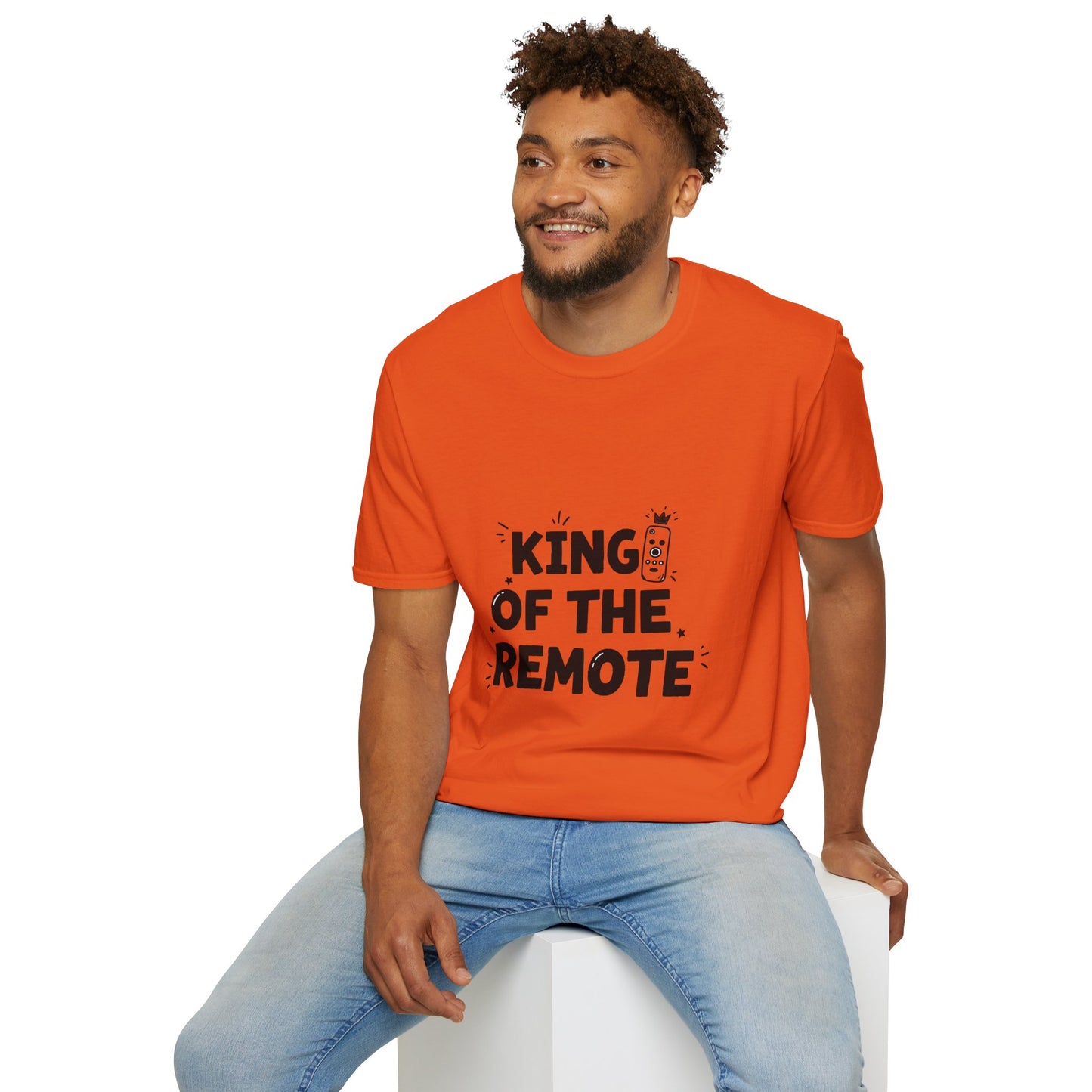 Funny King of the Remote Unisex T-Shirt | Gift for Dads, TV Lovers, Birthday Celebration, Relaxed Fit, Casual Wear