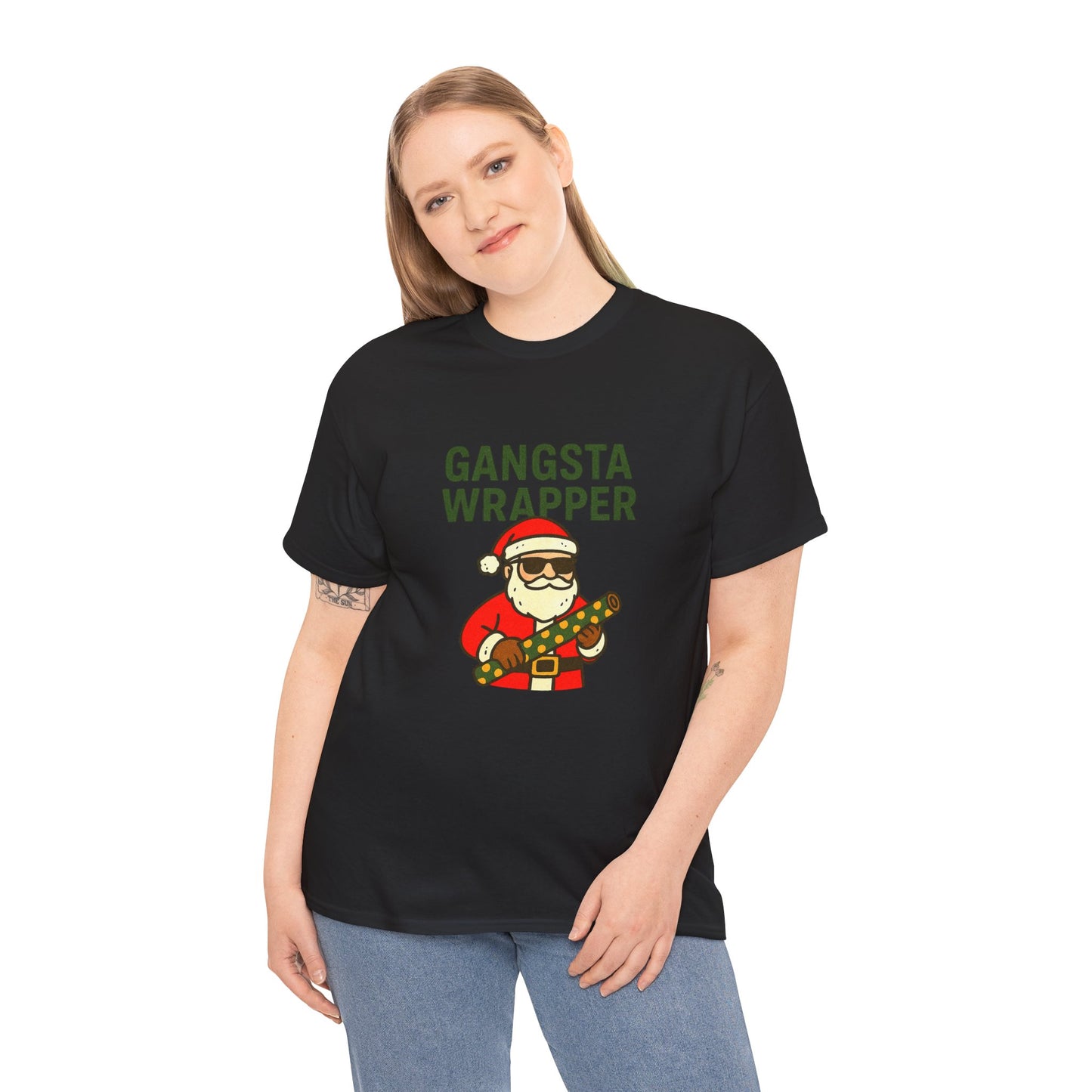 Gangsta Wrapper Unisex Cotton Tee - Fun Holiday T-Shirt for Christmas Celebrations