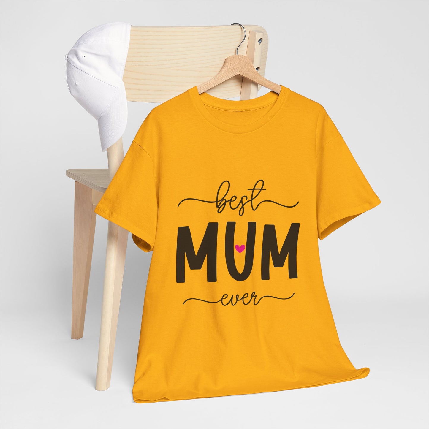 Best Mum Ever Unisex Heavy Cotton Tee | Mother's Day Gift, Casual Wear, Birthday Present, Family Design, Unique Tee