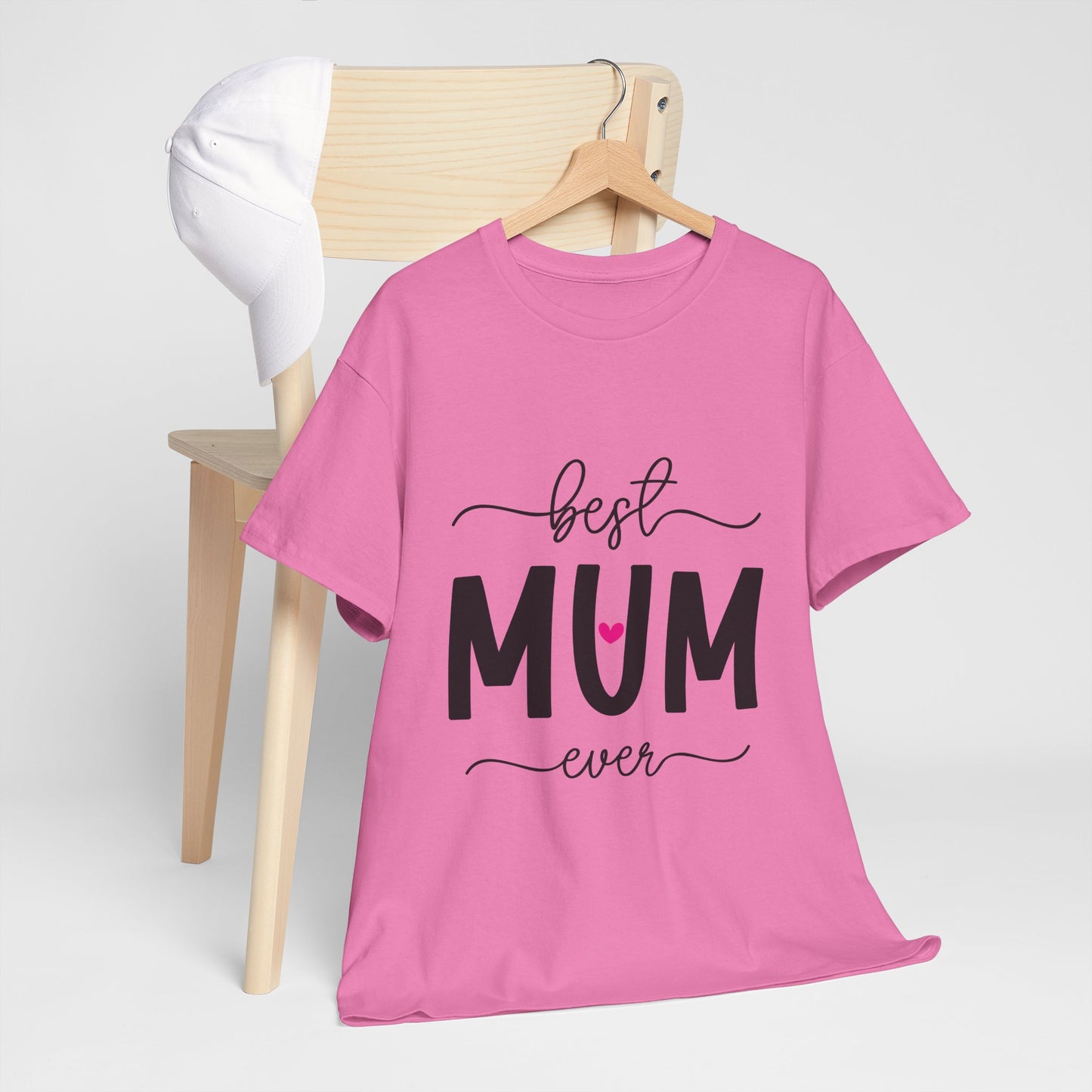 Best Mum Ever Unisex Heavy Cotton Tee | Mother's Day Gift, Casual Wear, Birthday Present, Family Design, Unique Tee