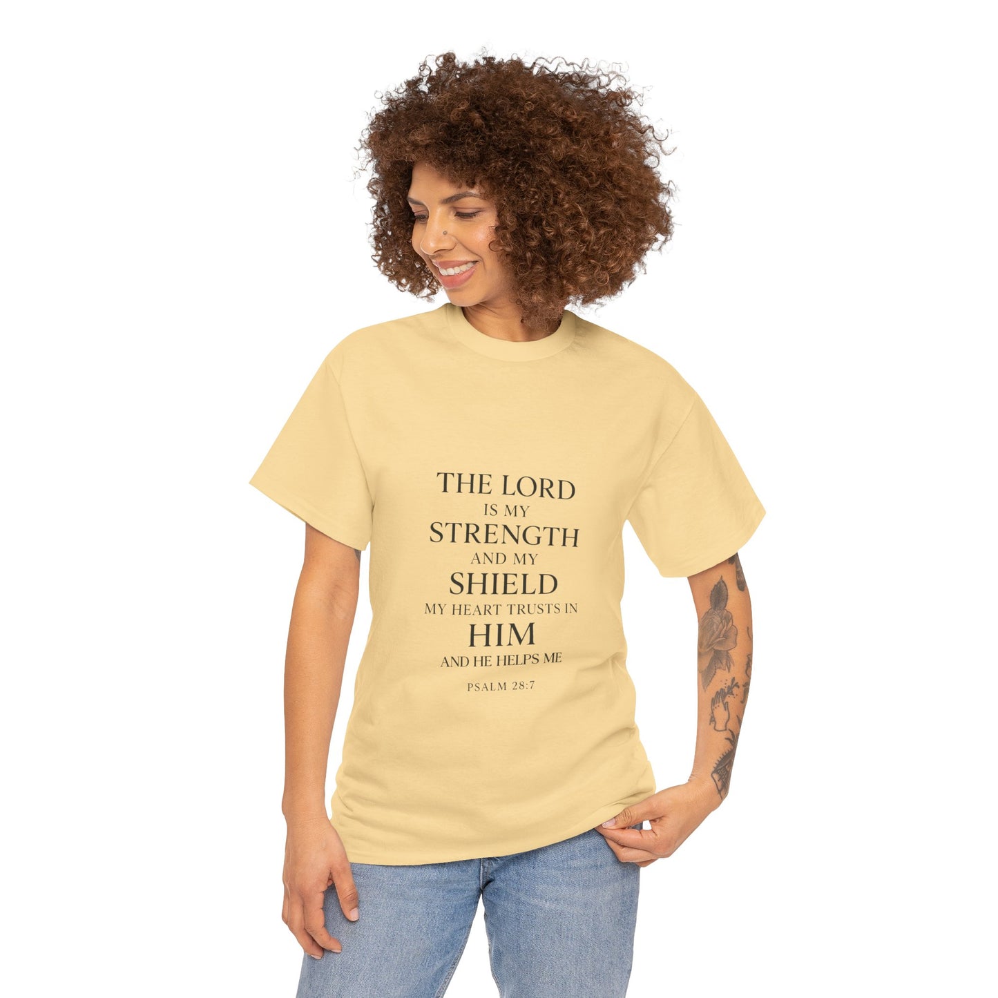 Faith-Inspired Unisex Heavy Cotton Tee - "The Lord is My Strength"
