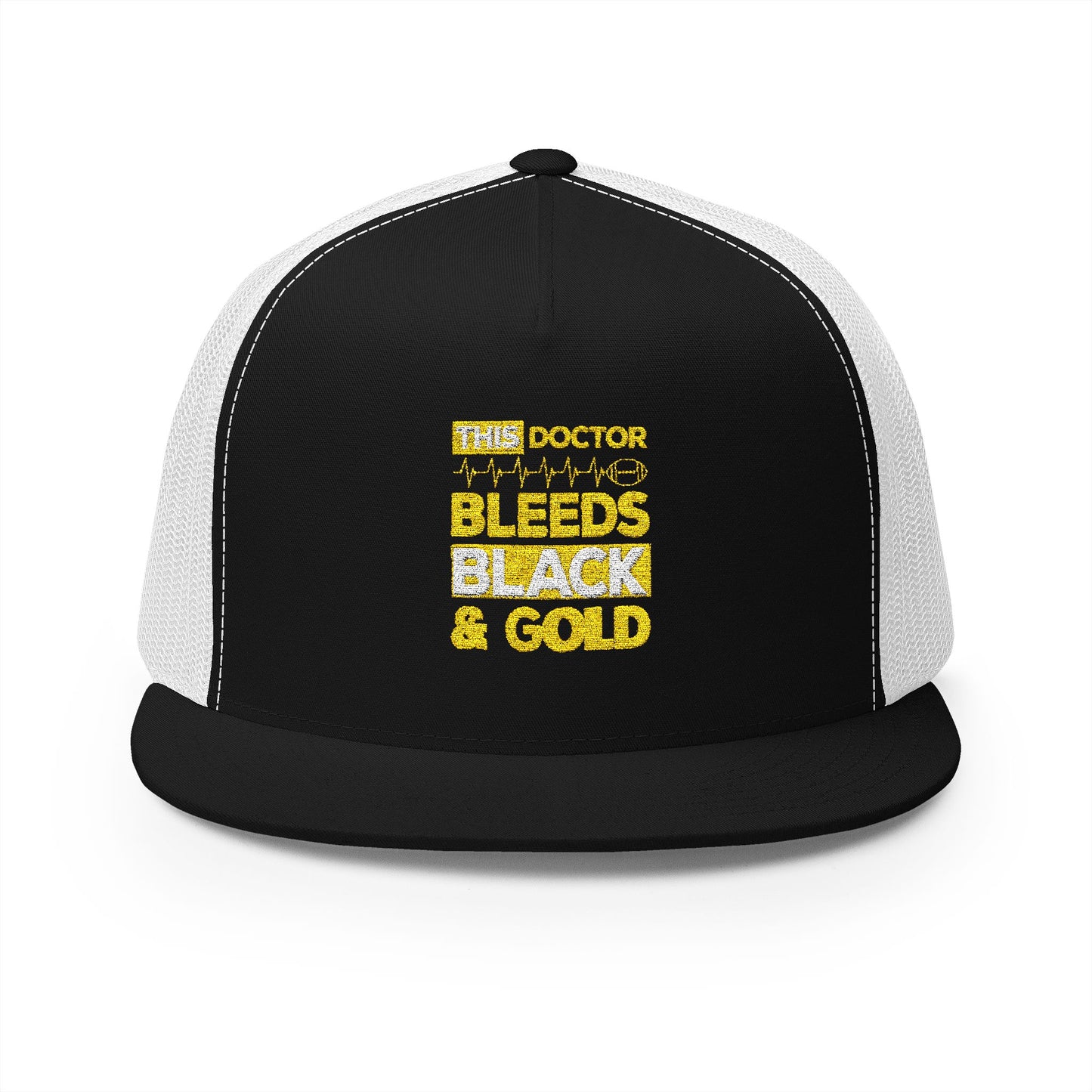 Stylish 5 Panel Trucker Cap - 'Doctor Bleeds Black & Gold' Embroidered Hat, Sports Cap, Gift for Medical Professionals, Adjustable [...]