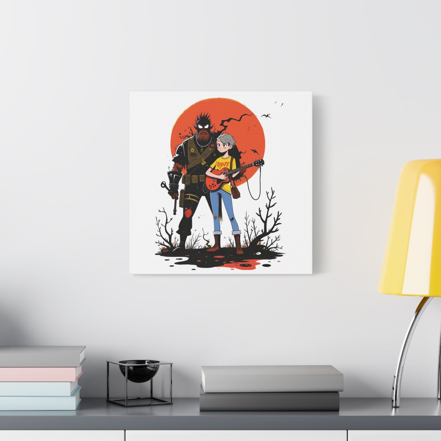 Canvas Art Print, Retro Cool Character Art, Gift for Gamers, Wall Decor for Kids Rooms, Perfect for Birthdays and Holidays