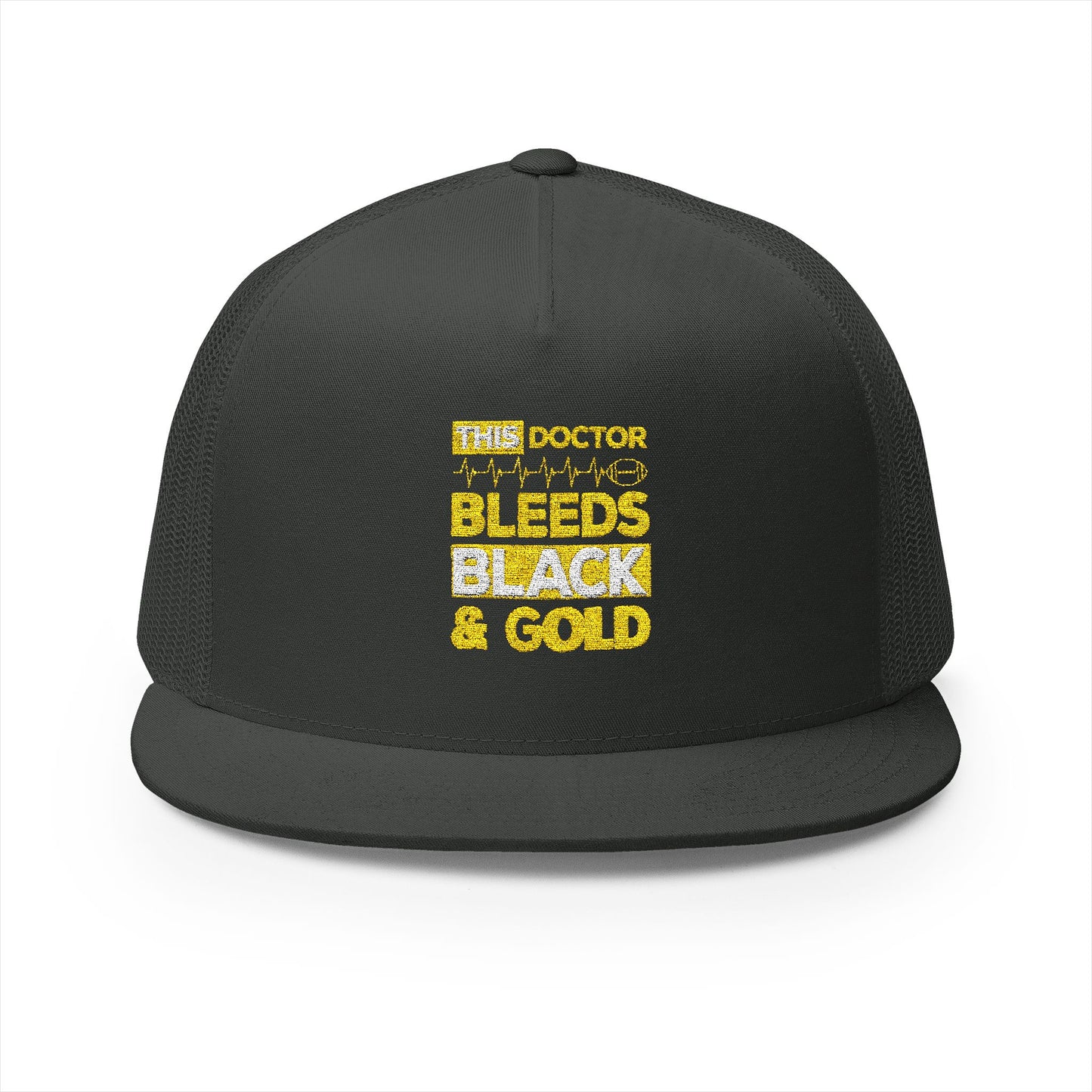 Stylish 5 Panel Trucker Cap - 'Doctor Bleeds Black & Gold' Embroidered Hat, Sports Cap, Gift for Medical Professionals, Adjustable [...]