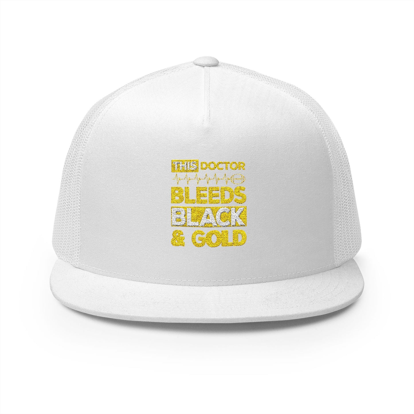 Stylish 5 Panel Trucker Cap - 'Doctor Bleeds Black & Gold' Embroidered Hat, Sports Cap, Gift for Medical Professionals, Adjustable [...]