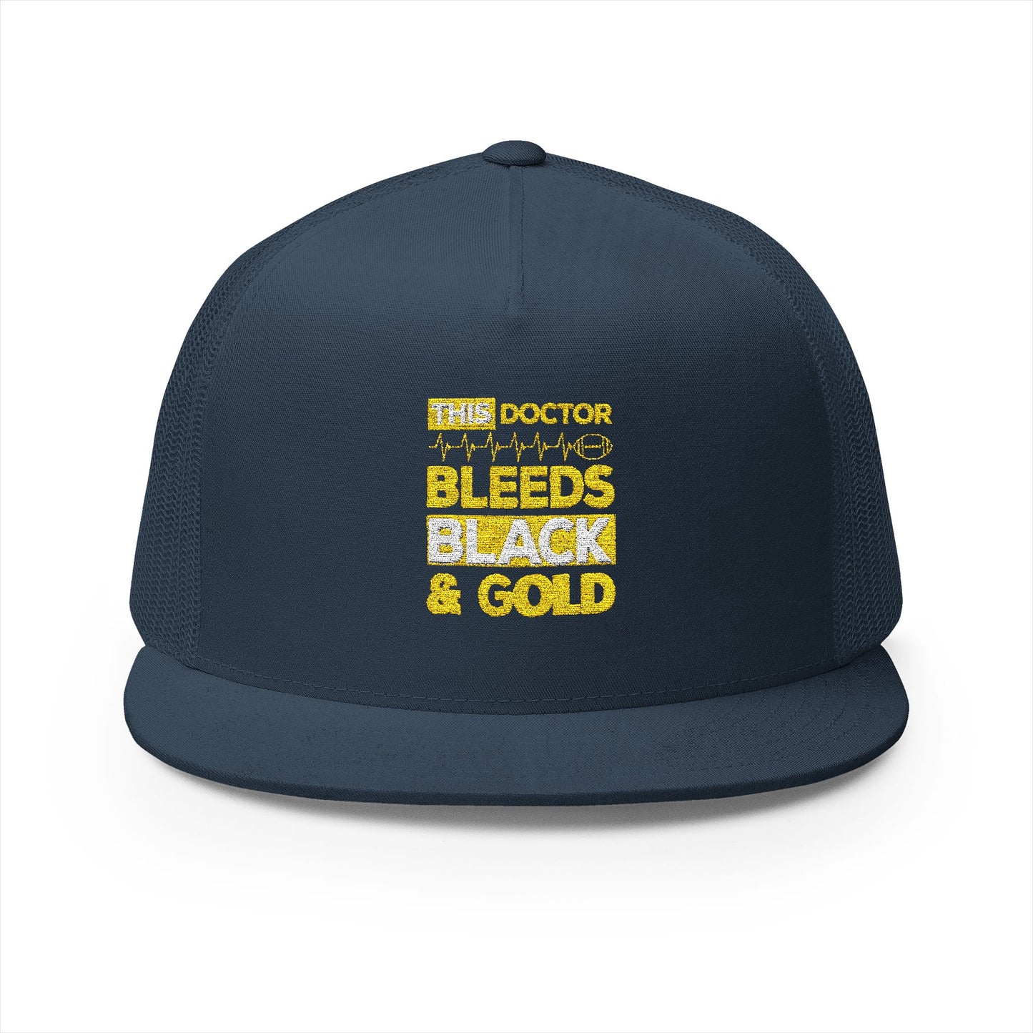 Stylish 5 Panel Trucker Cap - 'Doctor Bleeds Black & Gold' Embroidered Hat, Sports Cap, Gift for Medical Professionals, Adjustable [...]