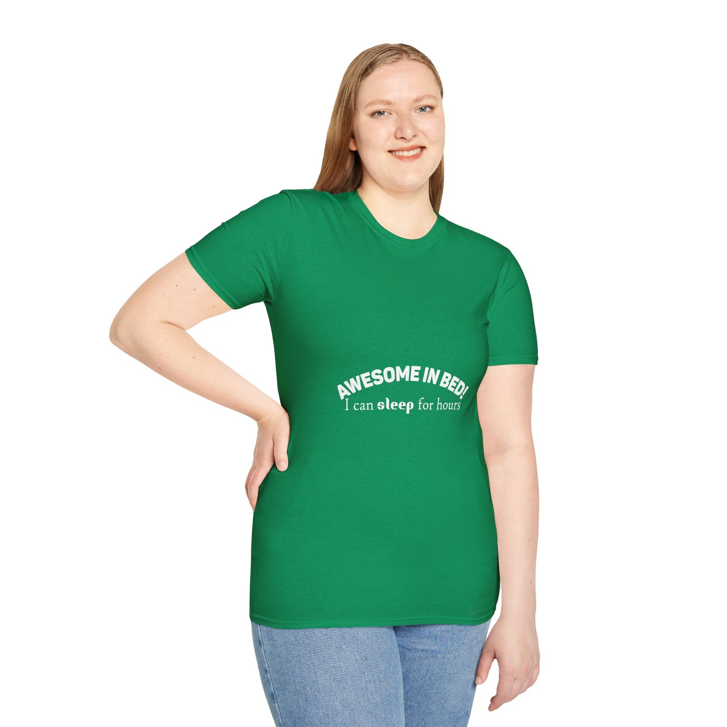 Awesome in Bed Unisex T-Shirt - Funny Sleep Tee, Gift for Sleepers, Cozy Casual Wear, Birthday Gift, Sleepover Shirt