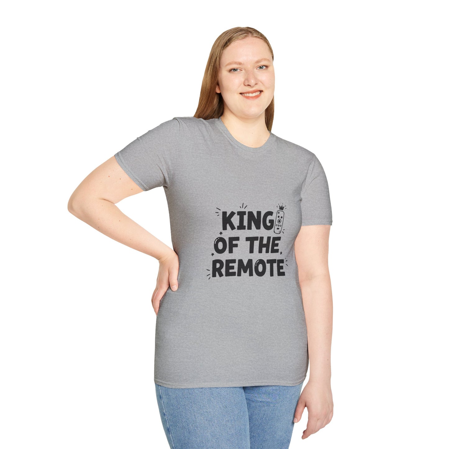 Funny King of the Remote Unisex T-Shirt | Gift for Dads, TV Lovers, Birthday Celebration, Relaxed Fit, Casual Wear